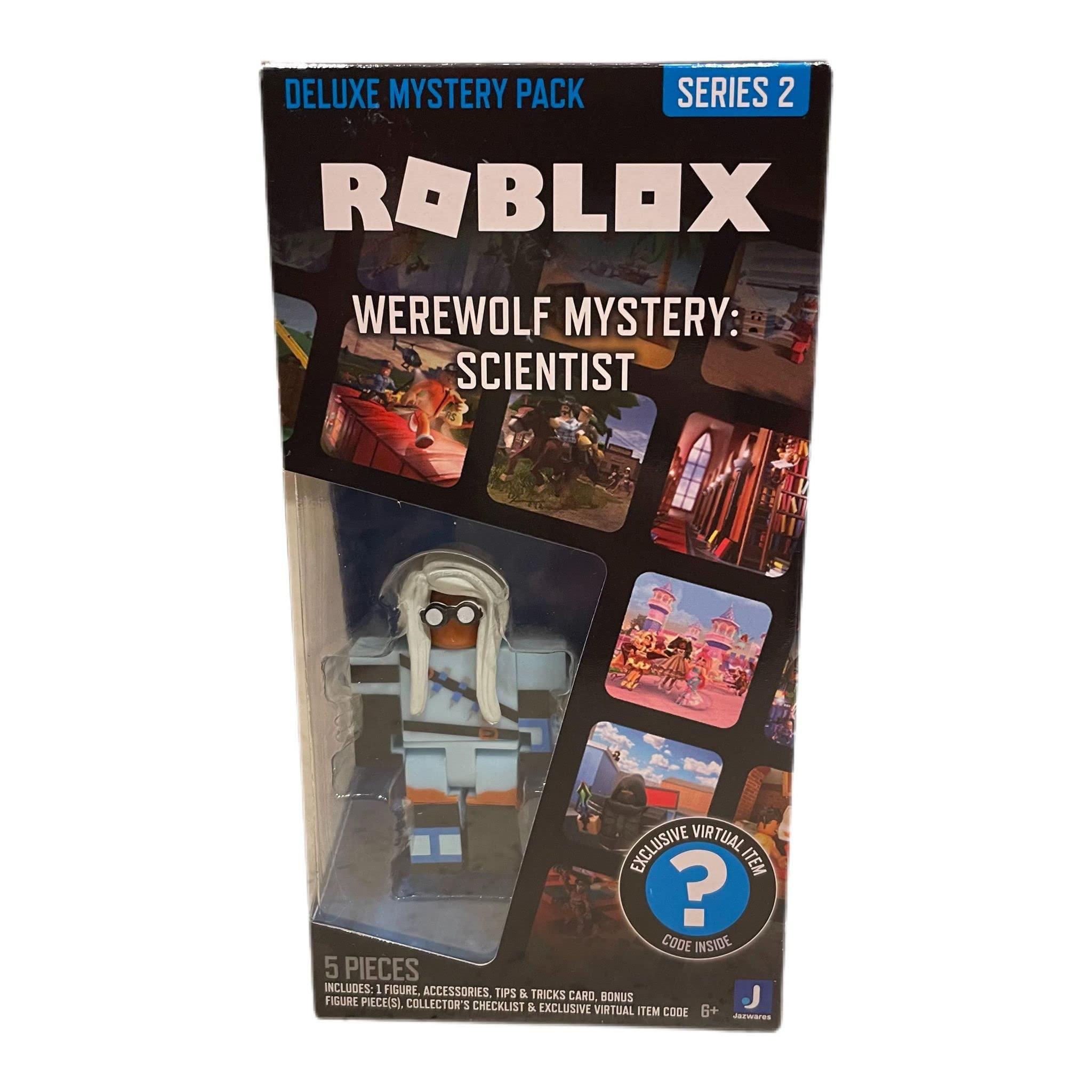 Roblox Roblox Deluxe Mystery Pack Action Figure Series 1 - Includes Exclusive Virtual Item (Choose Figure) (Werewolf Mystery: Scientist)