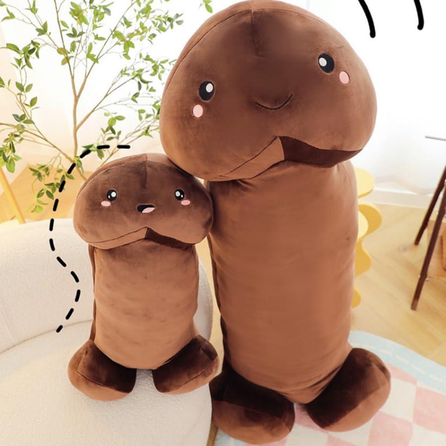PeePee Pillow PeePee Pillow, The Big PeePee Plush Phallic Novelty Cuddle Pillow, Peach or Brown (Brown, 11.8in (30cm))