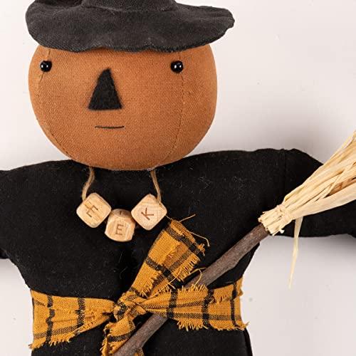 Primitives by Kathy Primitives by Kathy Eek Pumpkin Witch Collectible Doll Black 5.50\" x 17\" x 3.25\"