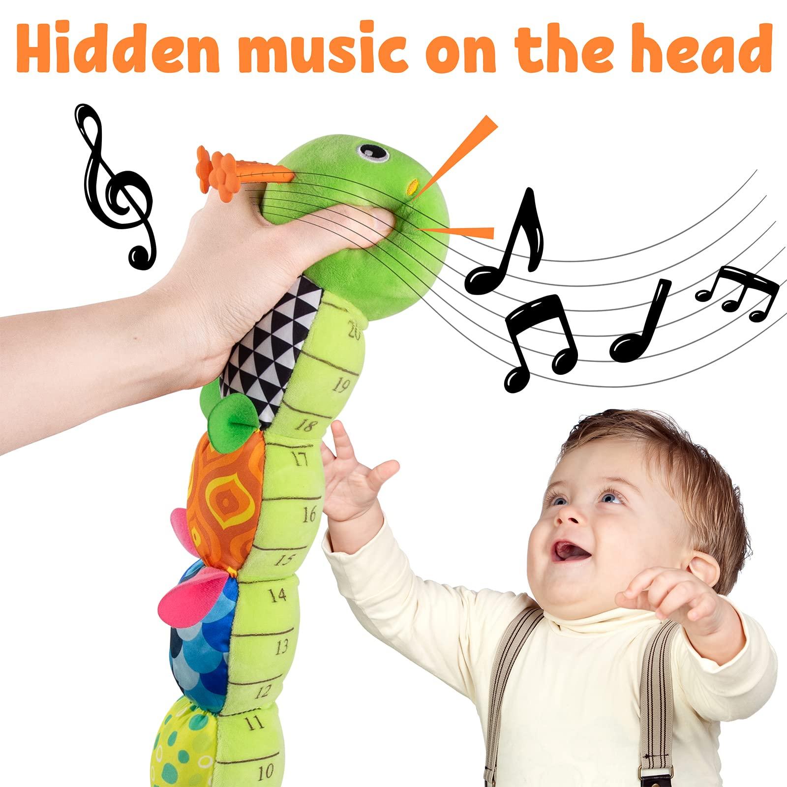 LIGHTDESIRE LIGHTDESIRE Baby Toys Musical Caterpillar,Infant Stuffed Animal Toys with Crinkle and Rattles,Soft Sensory Toys with Textures for Tummy Time Newborn Boys Girls 0 3 6 12 Months(Green)