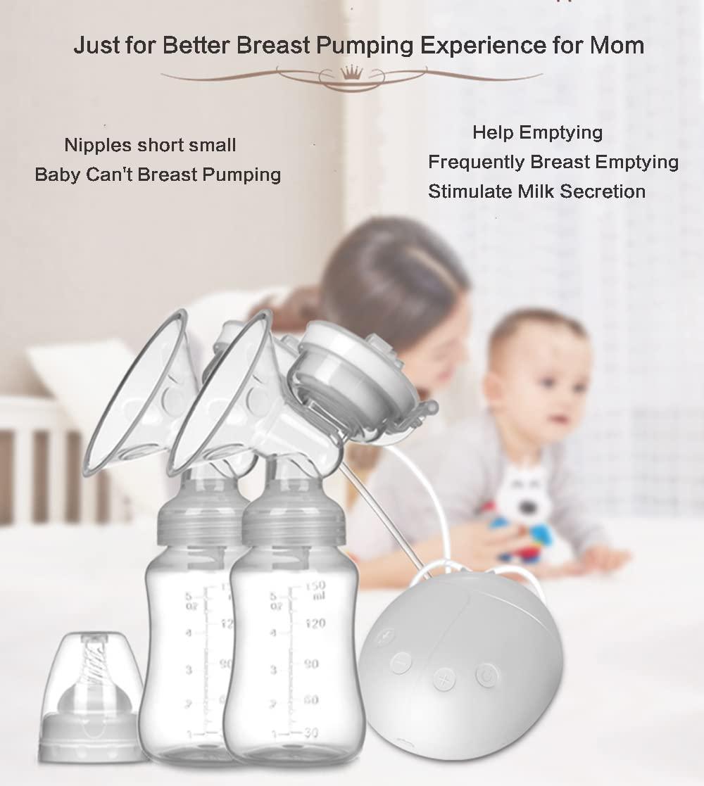 Aoun Double Electric Breast Pumps for Breastfeeding, Silent and Pain Free Electric Breast Feeding Pumps with 2 Modes&4 Levels of Suction (Pink)