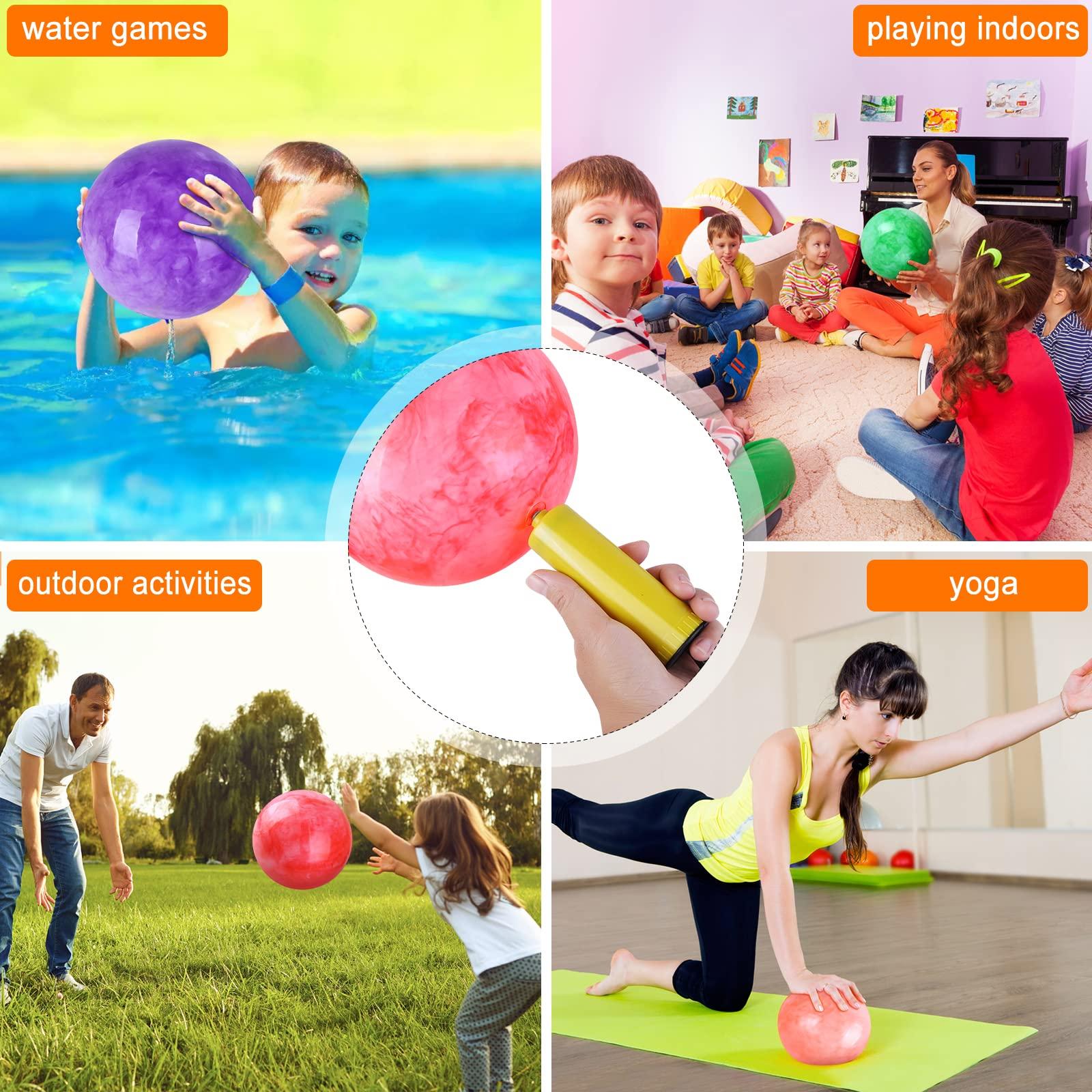 GCQJOQ GCQJOQ 2 Pcs Balls for Kids, Large Sized Marbleized Bouncy Balls Beach Ball Playground Sensory Balls - 18 inch