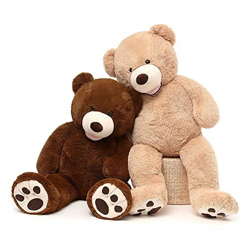 MorisMos MorisMos Giant Teddy Bear with Big Footprints Big Teddy Bear Plush Stuffed Animals Dark Brown for Boy,Children,Boyfriend 39 Inches