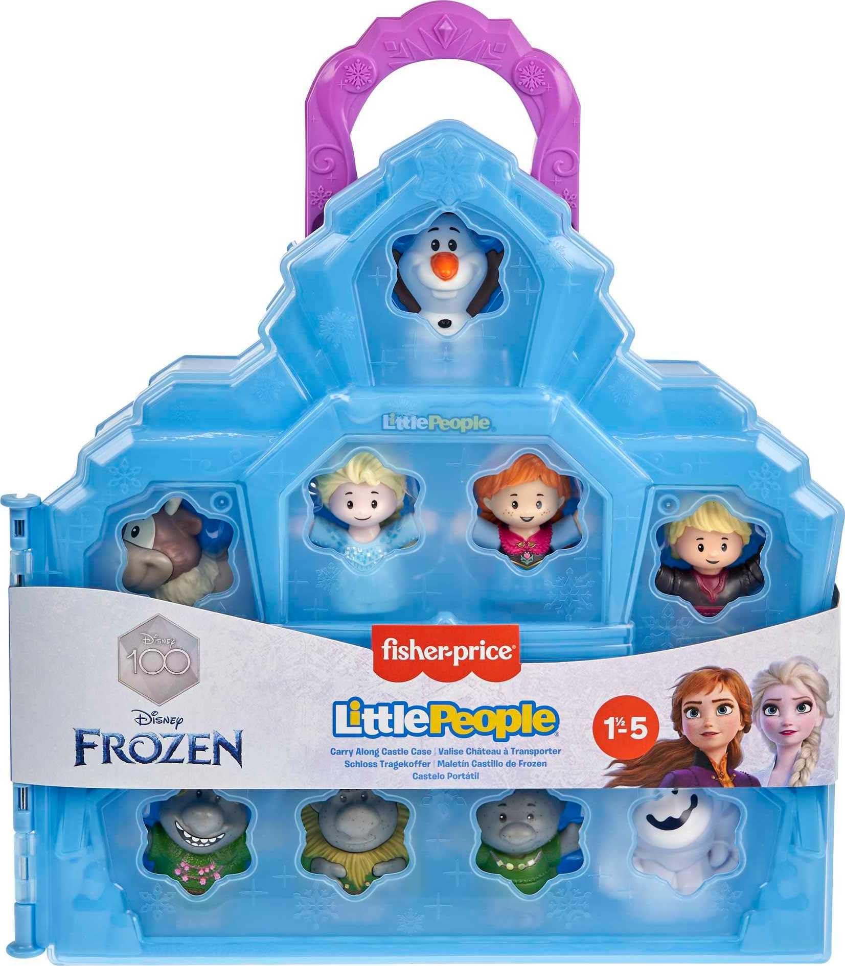 Fisher-Price Fisher-Price Little People Toddler Toy Disney Frozen Carry Along Castle Case Playset with Figures for Pretend Play Kids Ages 18+ Months