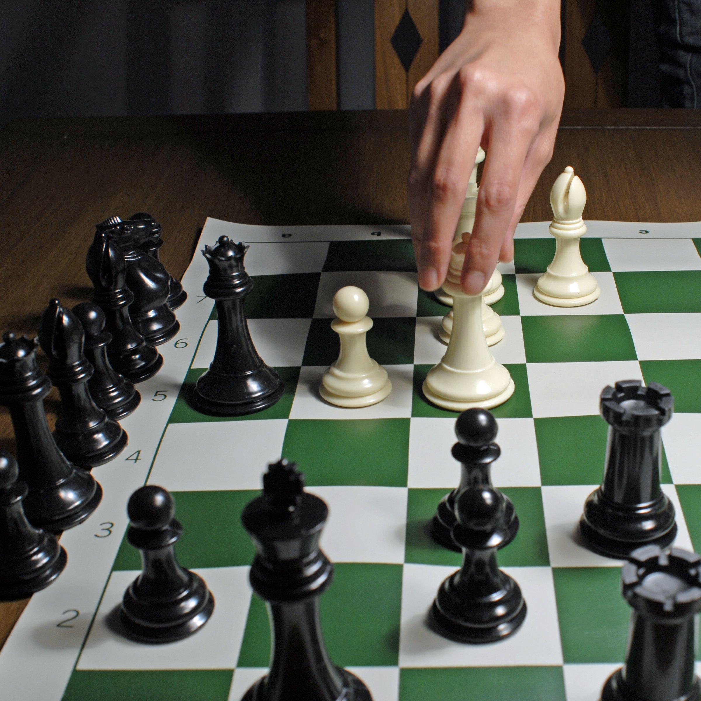 WE Games Complete Tournament Chess Set with Deluxe Canvas Bag and Chess Clock - 4 King Triple Weighted