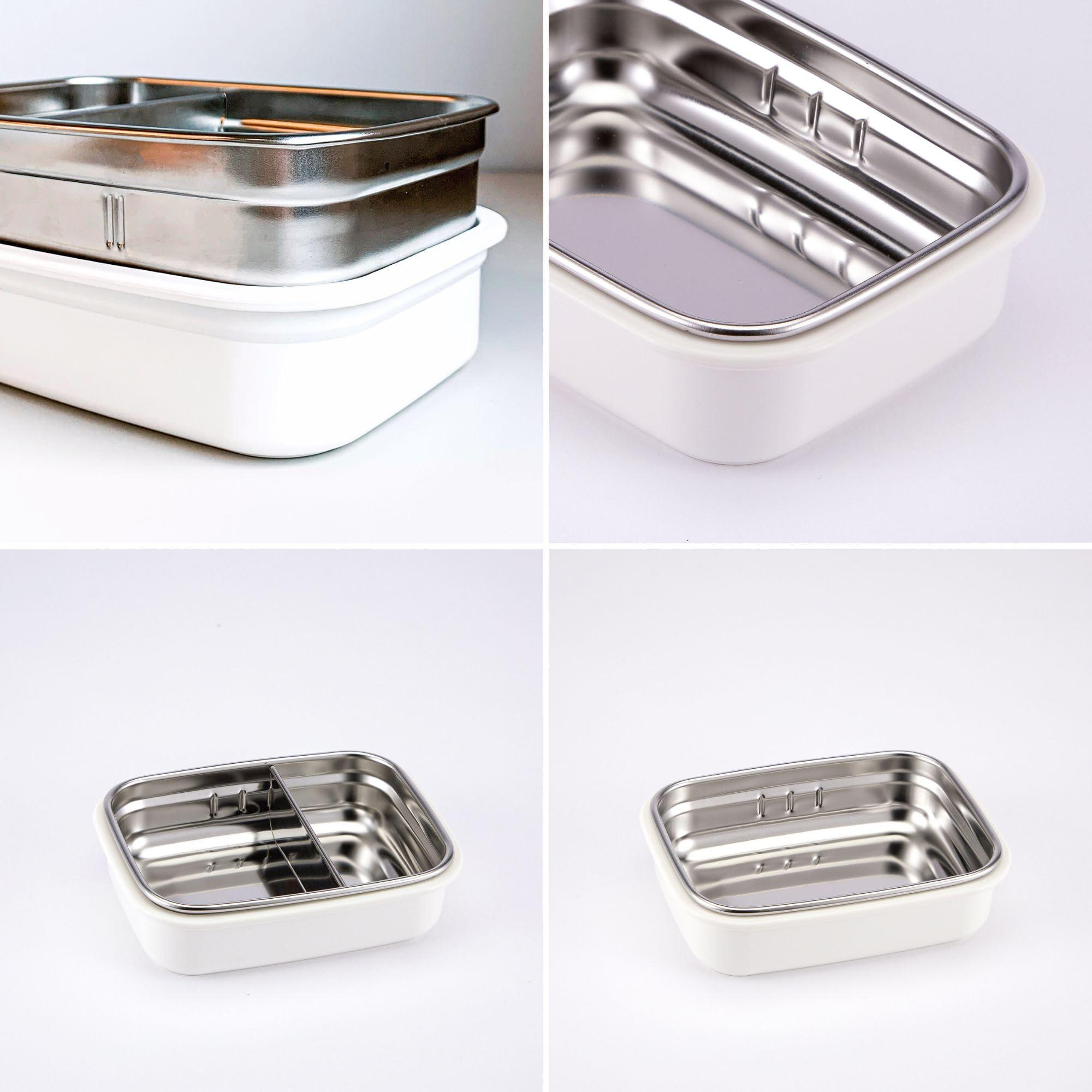 Innobaby Innobaby Keepin' Fresh Stainless Steel Divided Bento Snack Box with Lid for Kids and Toddlers BPA Free, 11 oz., Orange