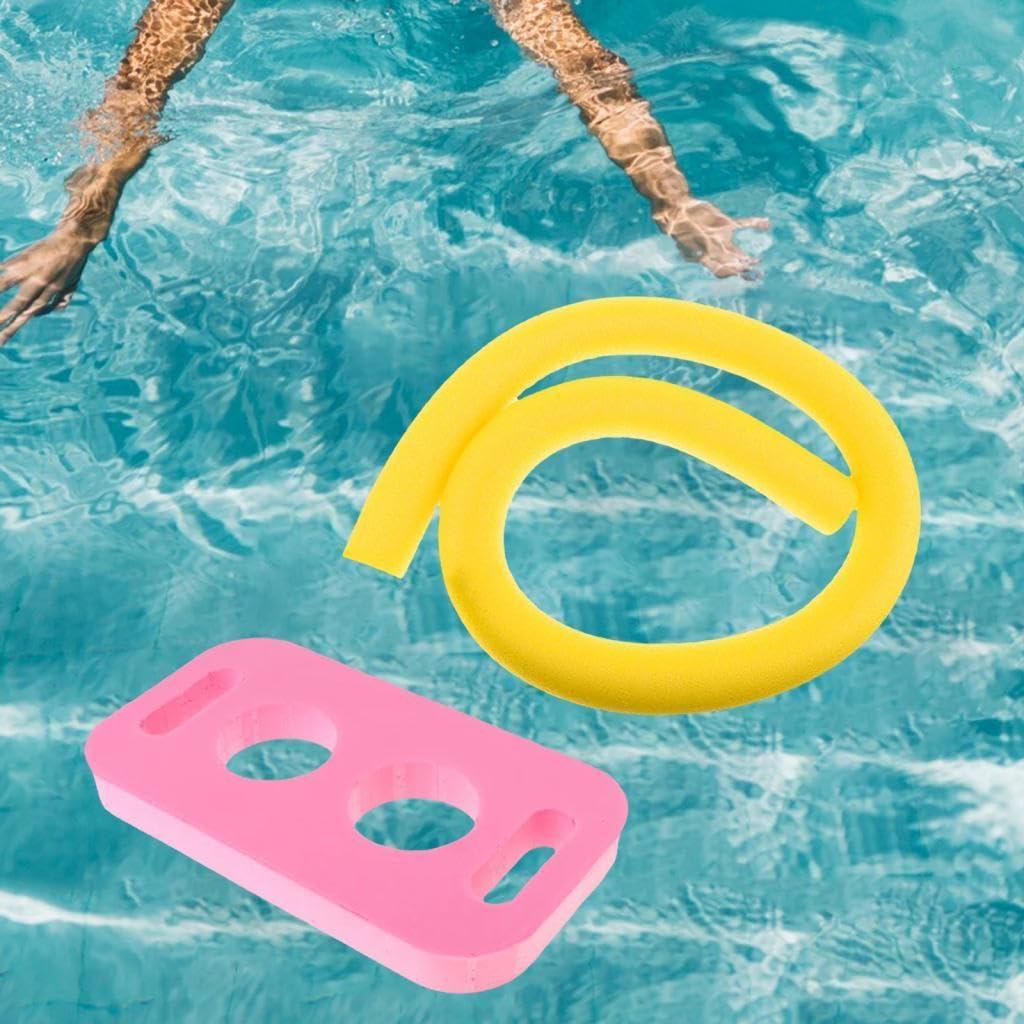 Vaveren Vaveren Pool Noodle Swim Training Sticks Flexible Foam Float 150cm Swimming Pool Noodle with Connector for Swimming, Yellow Pink