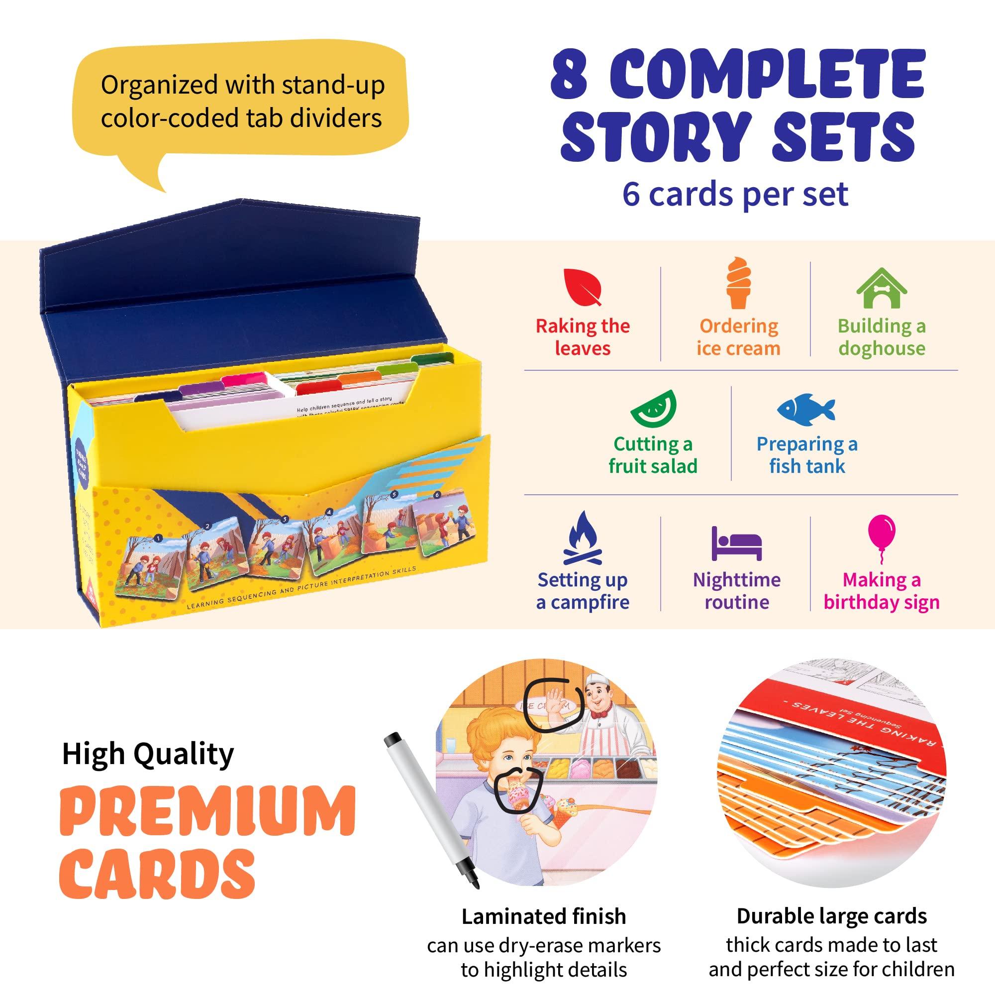SPARK INNOVATIONS SPARK INNOVATIONS Sequencing Cards Bundle (3), Storytelling Cards, Higher and Lower Level Boxes, Speech Therapy Games, Learning Toys, Speech Therapy Games Bundle