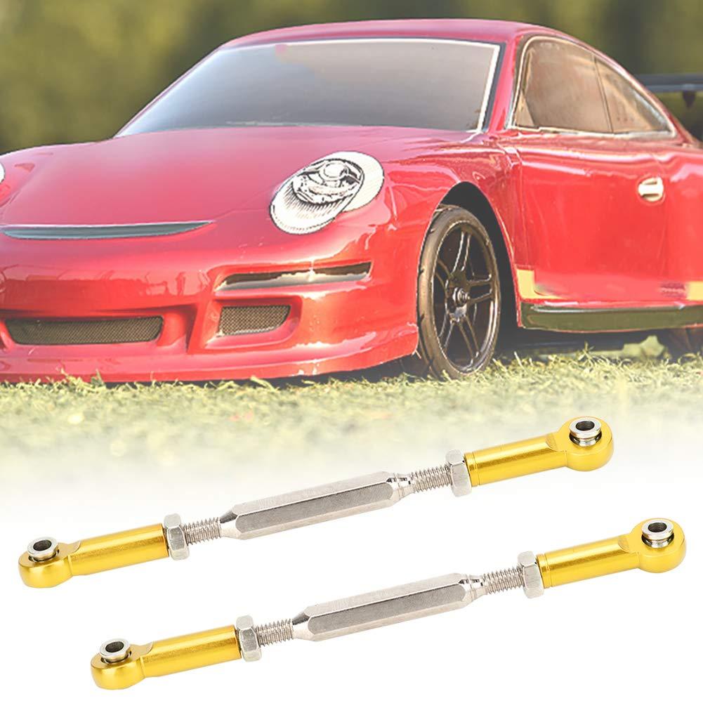 Drfeify RC Car Push Rod, 88mm Aluminum Alloy Adjustable Push Rods Compatible with 1/10 RC Car , 6Pcs(Golden)