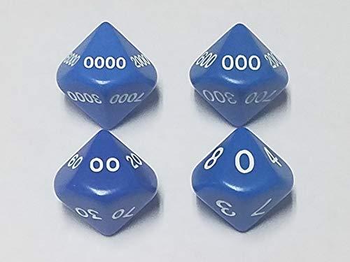 quEmpire Gaming Blue Random Number Generator d10 Dice Set (Single, TENS, Hundreds, Thousands)