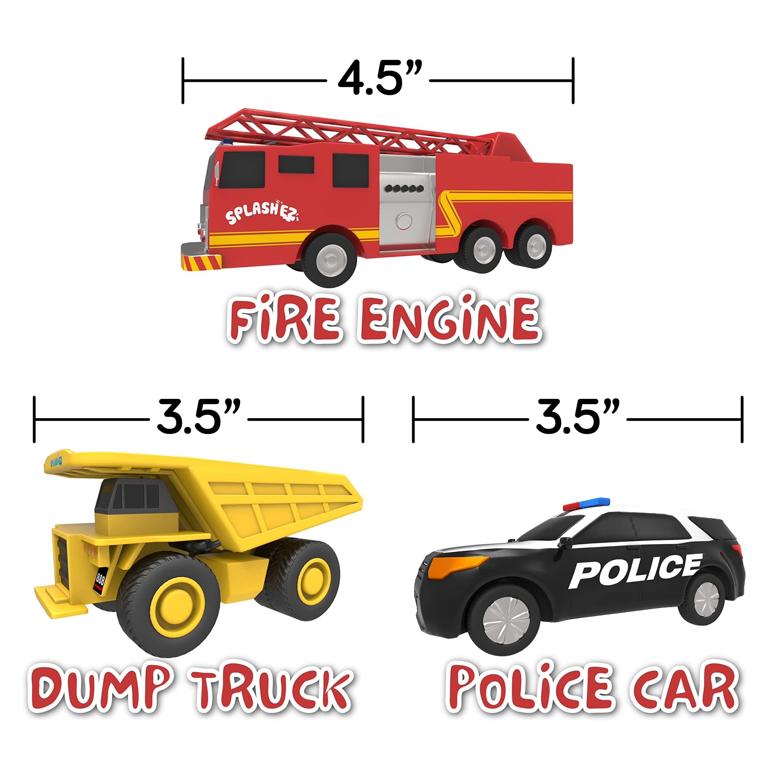 SplashEZ SplashEZ Mold Free Bath Toys for Babies & Toddlers, Car No Hole Bath Toys for Kids, Toddler Gift, No Mold Bathtub Water Vehicles Set for Kids, Pool, BPA-Free, Safe, Fun, Infant Ages 1 3 6 12 18 Months