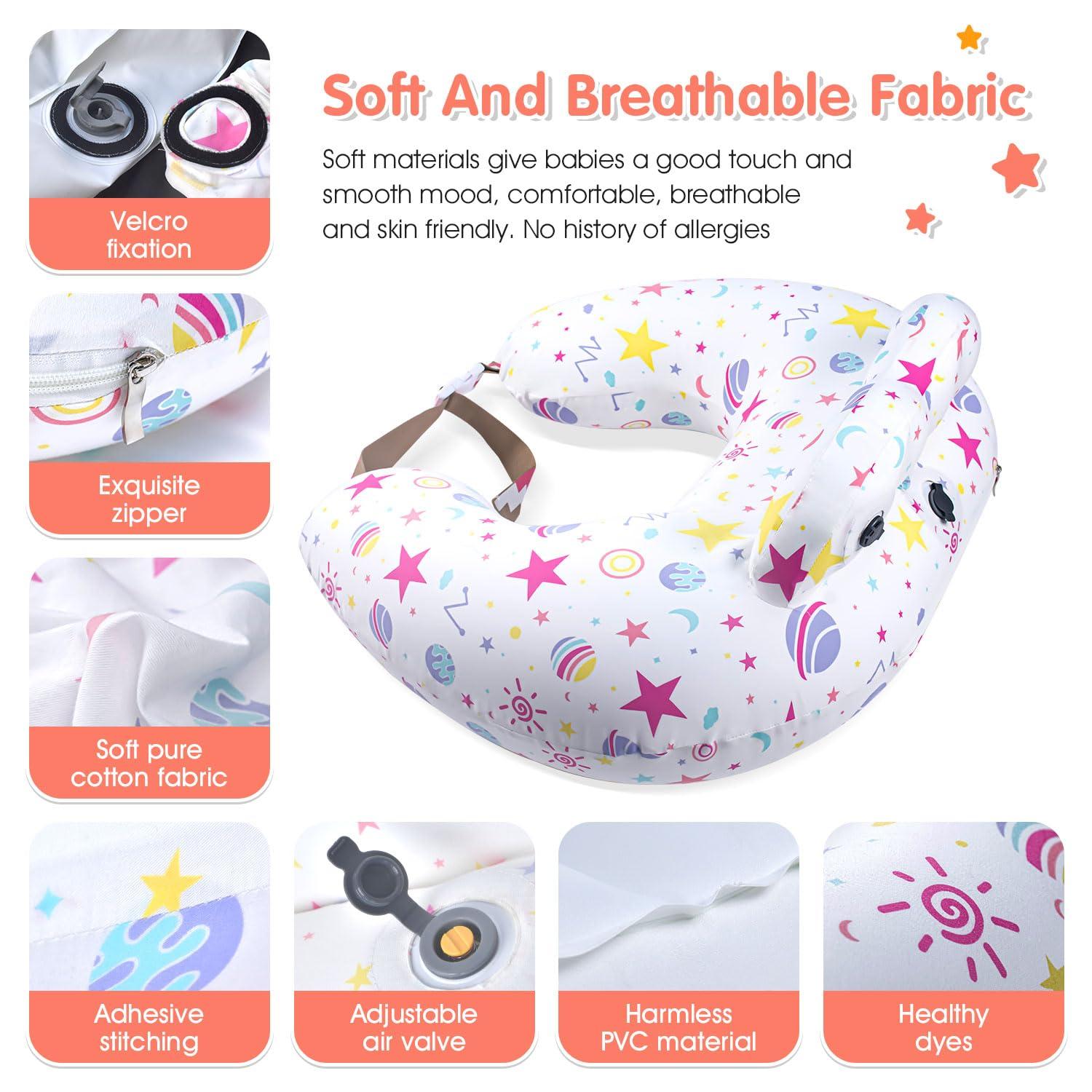 Portabuddy Portabuddy Inflatable Travel Nursing Pillow for Breastfeeding Breast Feeding Pillow for Mom & Baby Support, Removable Pure Cotton Cover, Adjustable Waist Strap, Newborn Essentials Must Haves