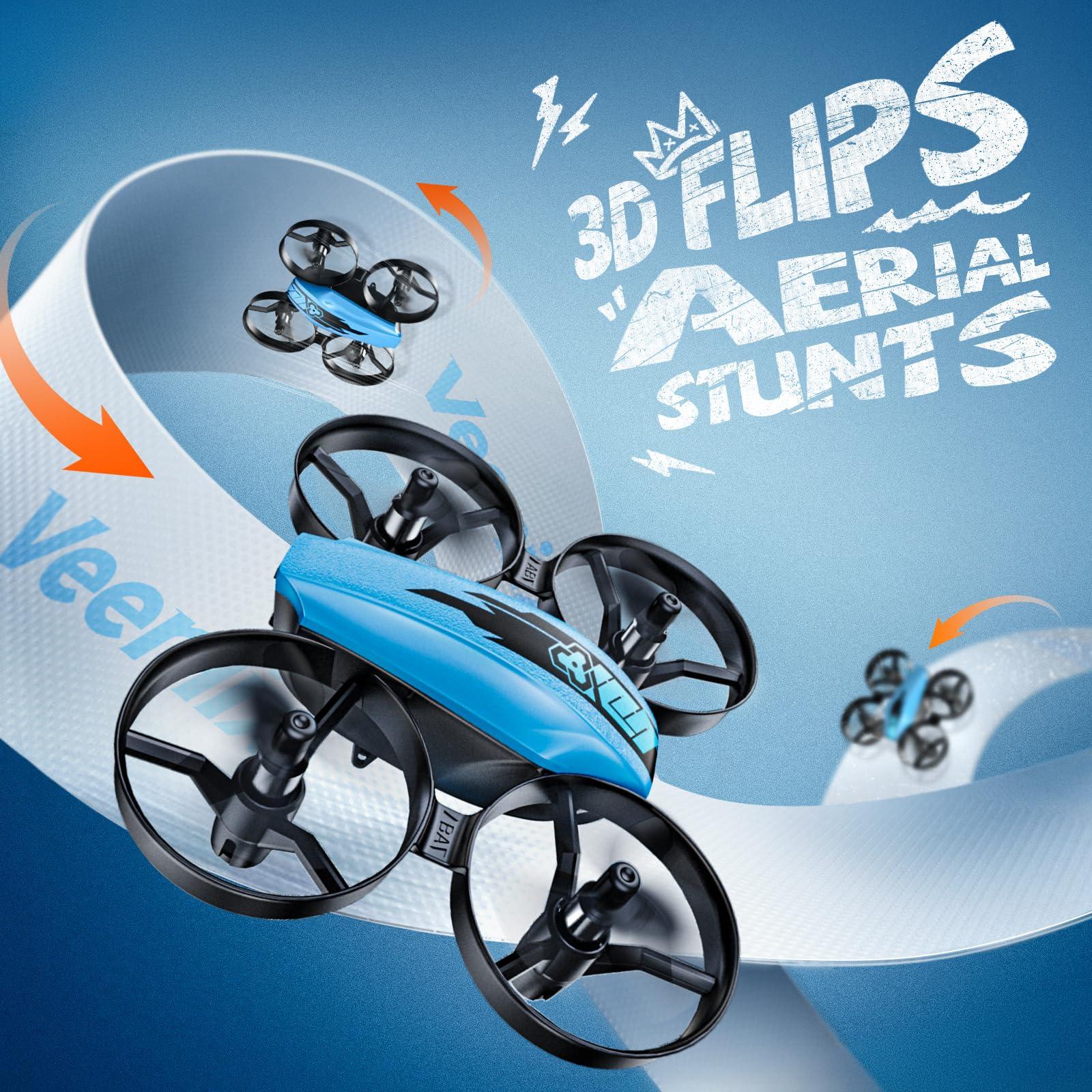 Veeniix Veeniix V995 Mini Drones for Kids 8-12 and Beginners,Indoor RC Quadcopter,Small Helicopter Plane with 3D Flips,360 Rotation,Circle Fly,Auto Hover,Headless Mode and 3 Batteries,Gift for Boys and Girls