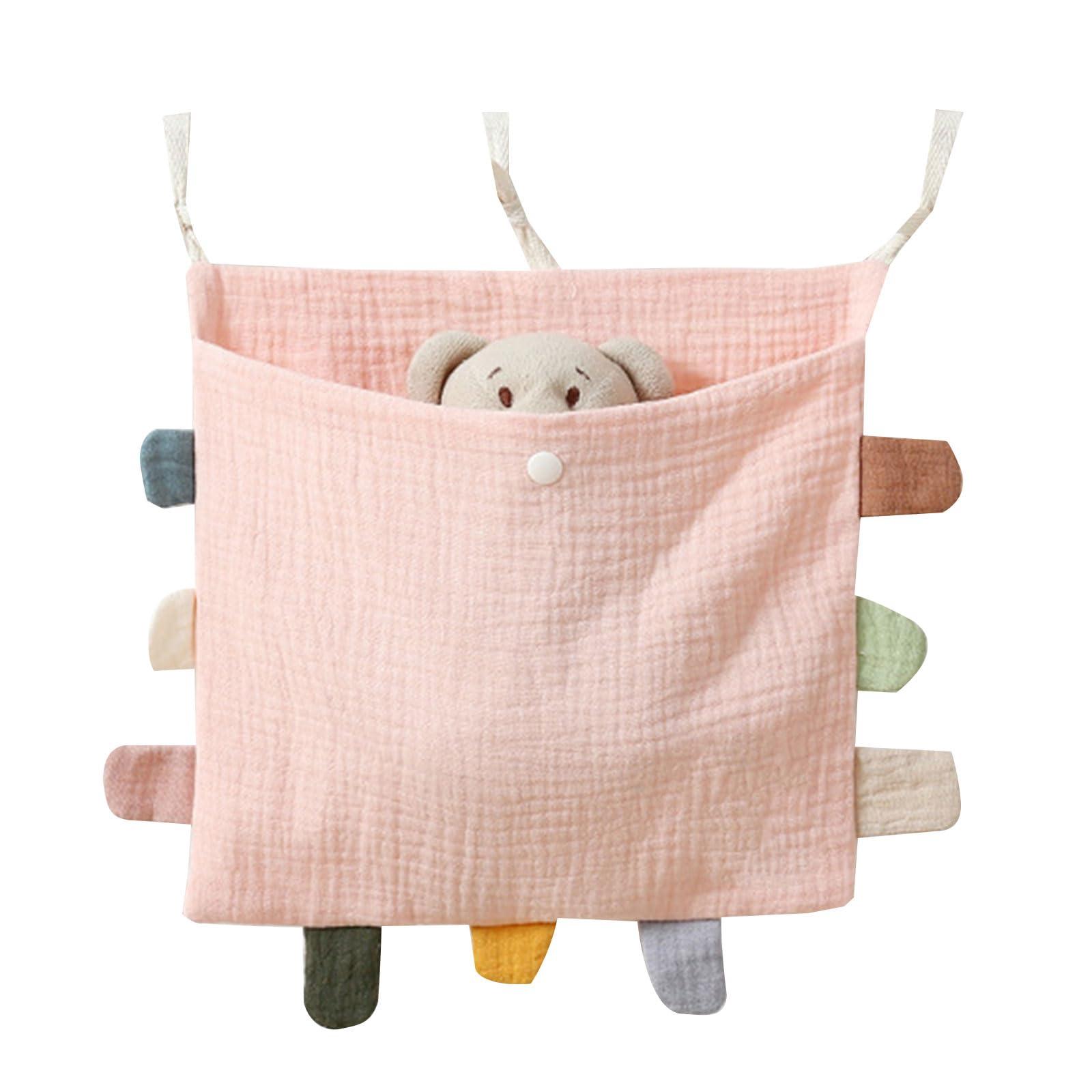 Lily Brown Baby Bed Side Organiser Cotton Bed Storage Bag Baby Essentials Storage Bag Baby Hanging Bag for Baby Nappy Toy Clothes Cotton Organizer