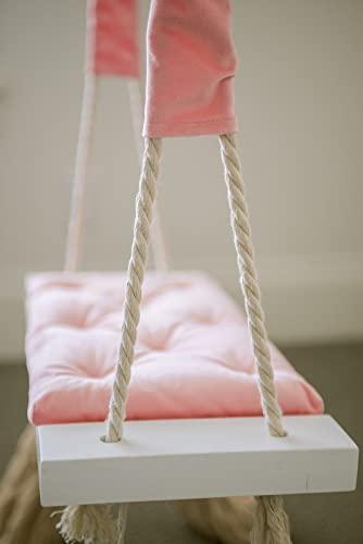 Krasivo Pink Baby Swing Set with Soft Cushion and Hardware