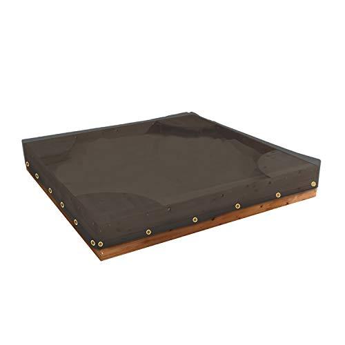 Covers & All Sandbox Cover 18 Oz Waterproof - Sandpit Cover 100% Weather Resistant with Metal Grommets (60" W x 60" D x 8" H, Black)