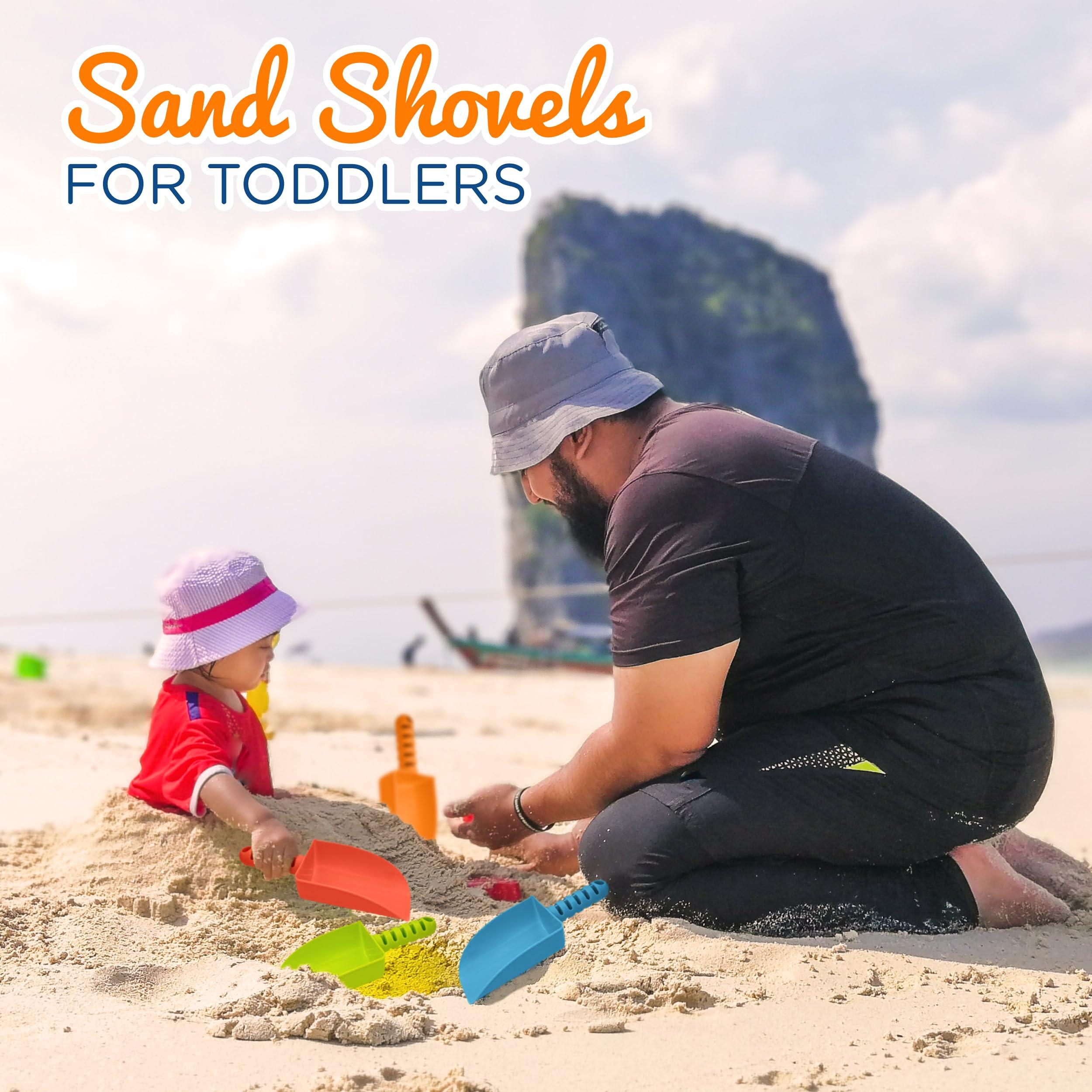 4E\'s Novelty 4E\'s Novelty 4 Pack Beach Shovels 8 Inch, Heavy Duty Plastic Sand Shovel for Kids, - Great for Planting Gardening Shovels for Toddlers, Outdoor Digging Sandbox Toys
