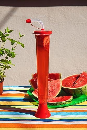 Sweet World USA Sweet World USA (108 Cups Party Yard Cups - 14oz - for Margaritas, Cold Drinks, Frozen Drinks, Kids Parties (Red)