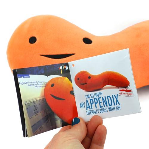 I Heart Guts I Heart Guts Appendix Plush - Feel It In Your Gut - 14\" Stuffed Organ Plush Toy, Appendix Removal Get Well Gifts, Ideal for Appendicitis, Kids, Nurses, Medical Students,Surgery