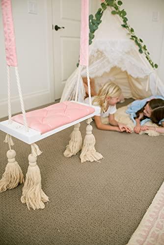 Krasivo Pink Baby Swing Set with Soft Cushion and Hardware