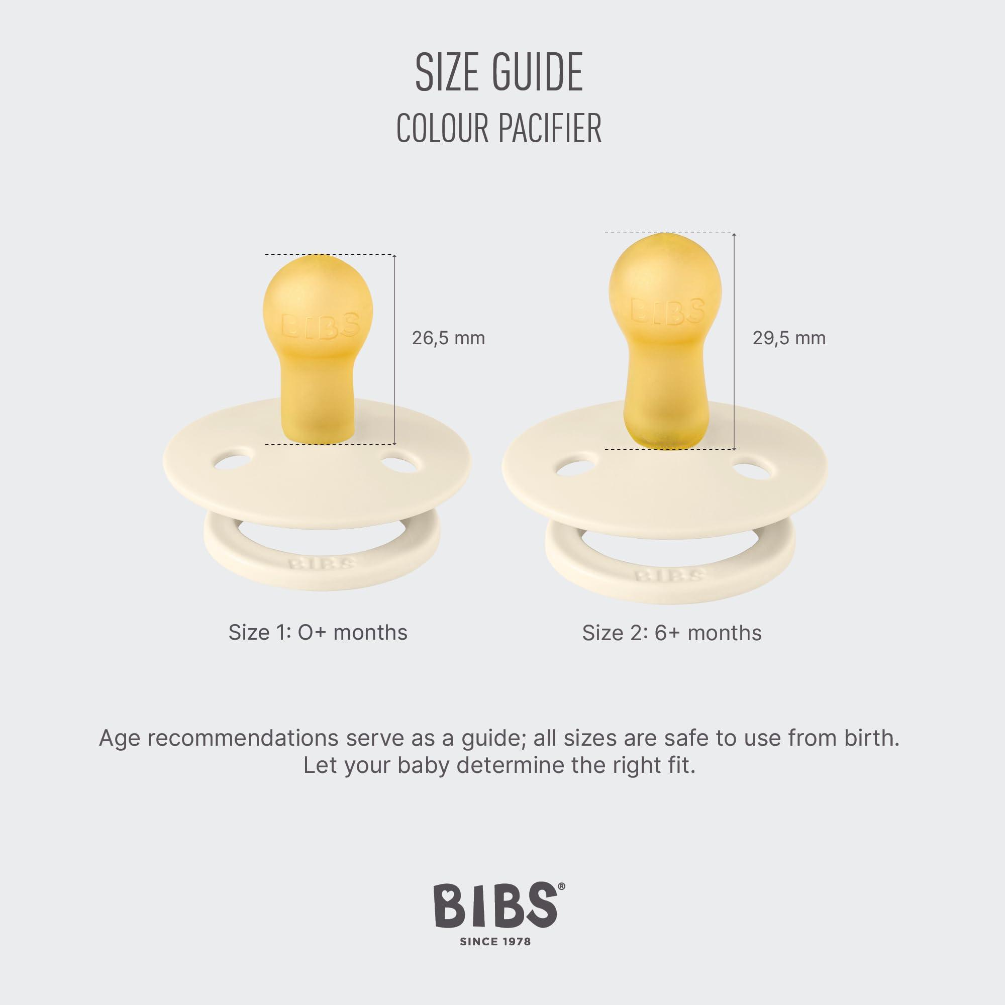 Bibs BIBS Liberty Pacifier | 2 Colour Natural Rubber Latex Soothers | BPA Free Dummy Pacifier | Round Nipple | Designed & Made in Denmark | Eloise Dusty Blue