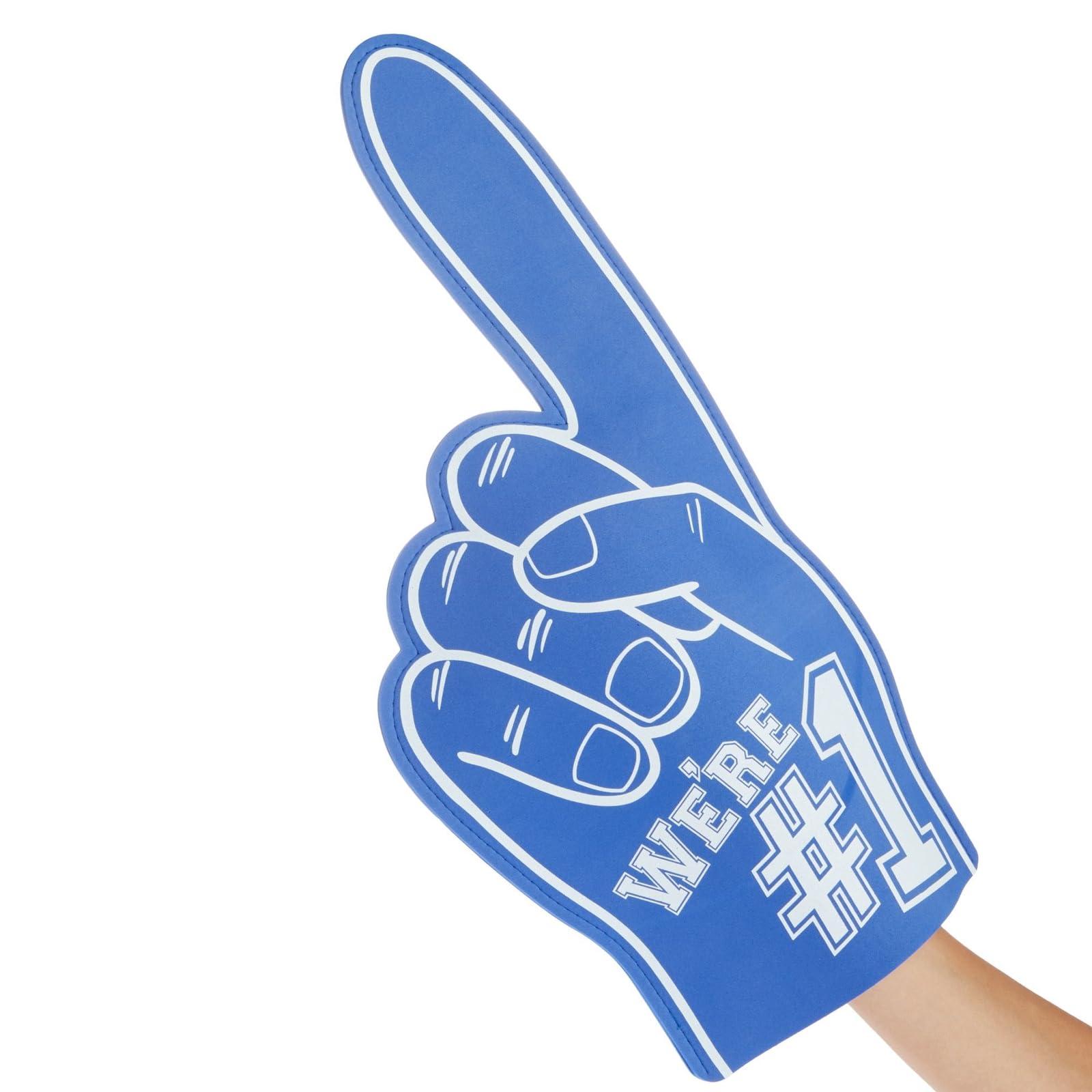 Okuna Outpost Okuna Outpost 2 Pack Blue Foam Fingers #1, It\'s Goin\' Down for Sports Fan Accessories, Cheering, Party Favors, 17.5 Inch Giant Foam Hand