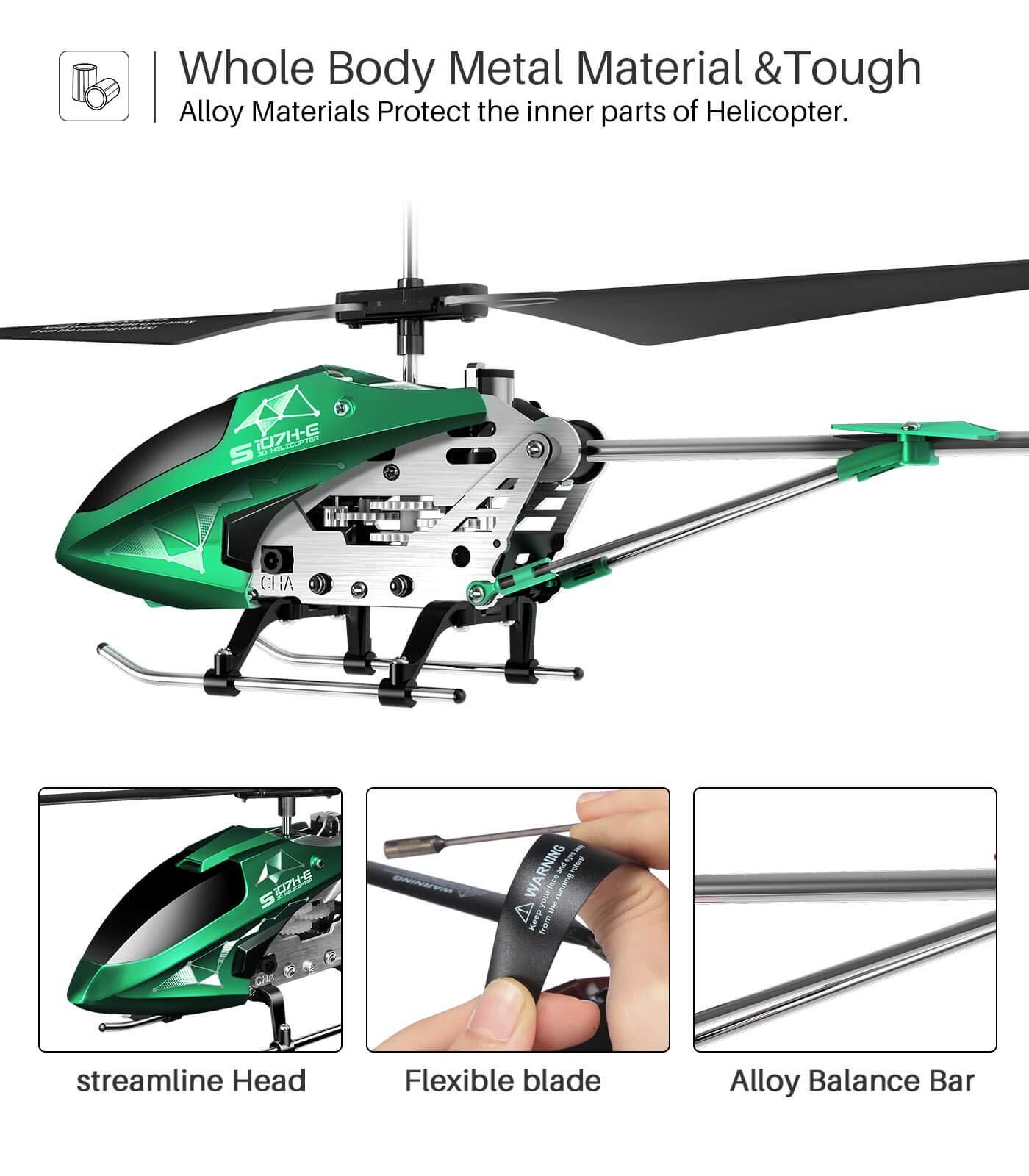 SYMA SYMA Remote Control Helicopter, S107H-E Aircraft with Altitude Hold, One Key take Off/Landing, 3.5 Channel, Gyro Stabilizer, High &Low Speed, LED Light Indoor to Fly for Kid Beginner(Green)