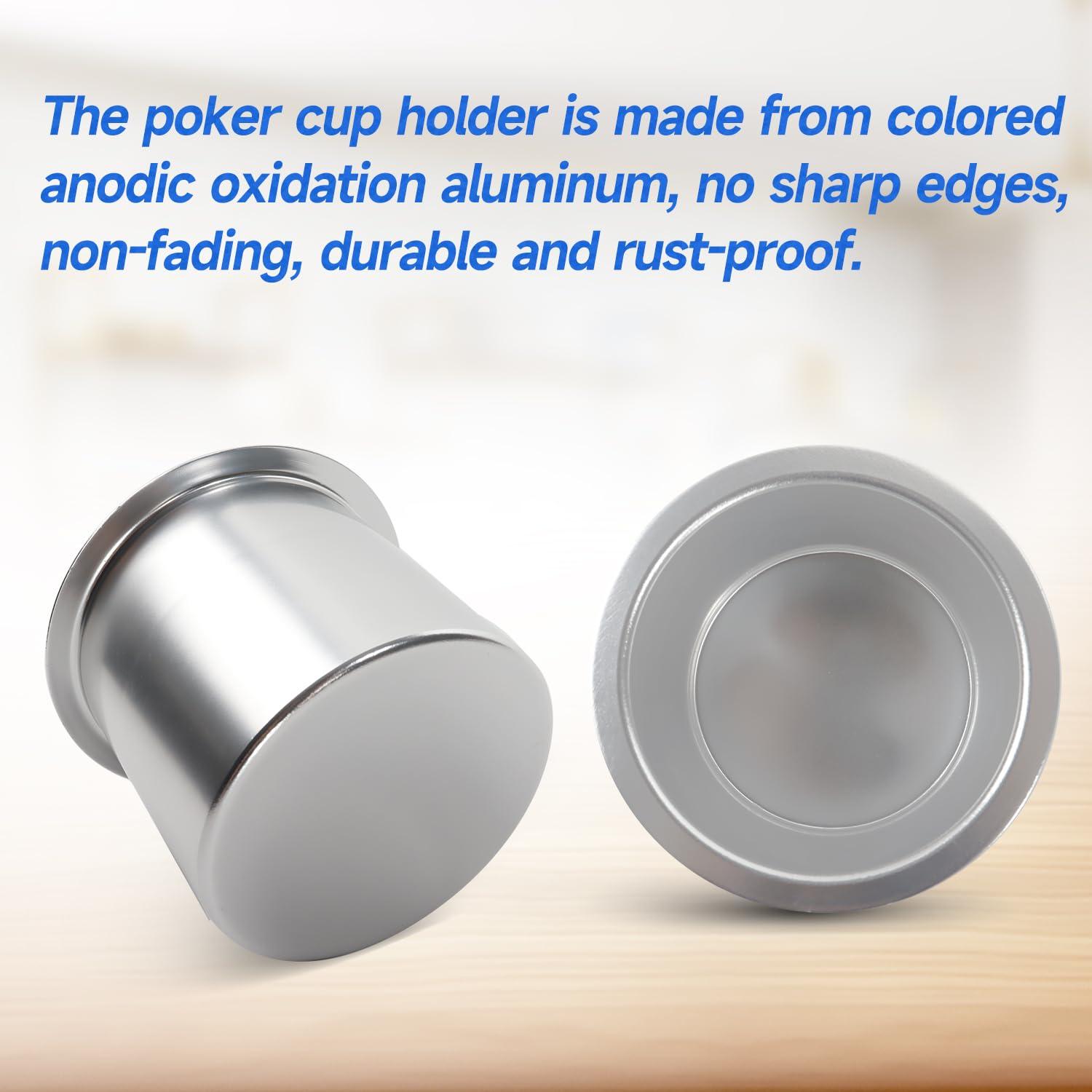 GSE Games & Sports Expert GSE Games & Sports Expert Jumbo Aluminum Cup Holder, Drop-in Cup Holder for Casino Poker Tables, Work Desks, Boats, RVs, Cars & Trucks (Silver,120-Pack)