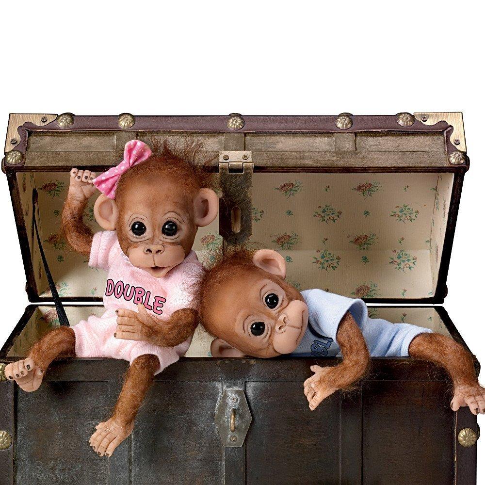The Ashton-Drake Galleries The Ashton-Drake Galleries Monkey Baby Doll Set: Double Trouble