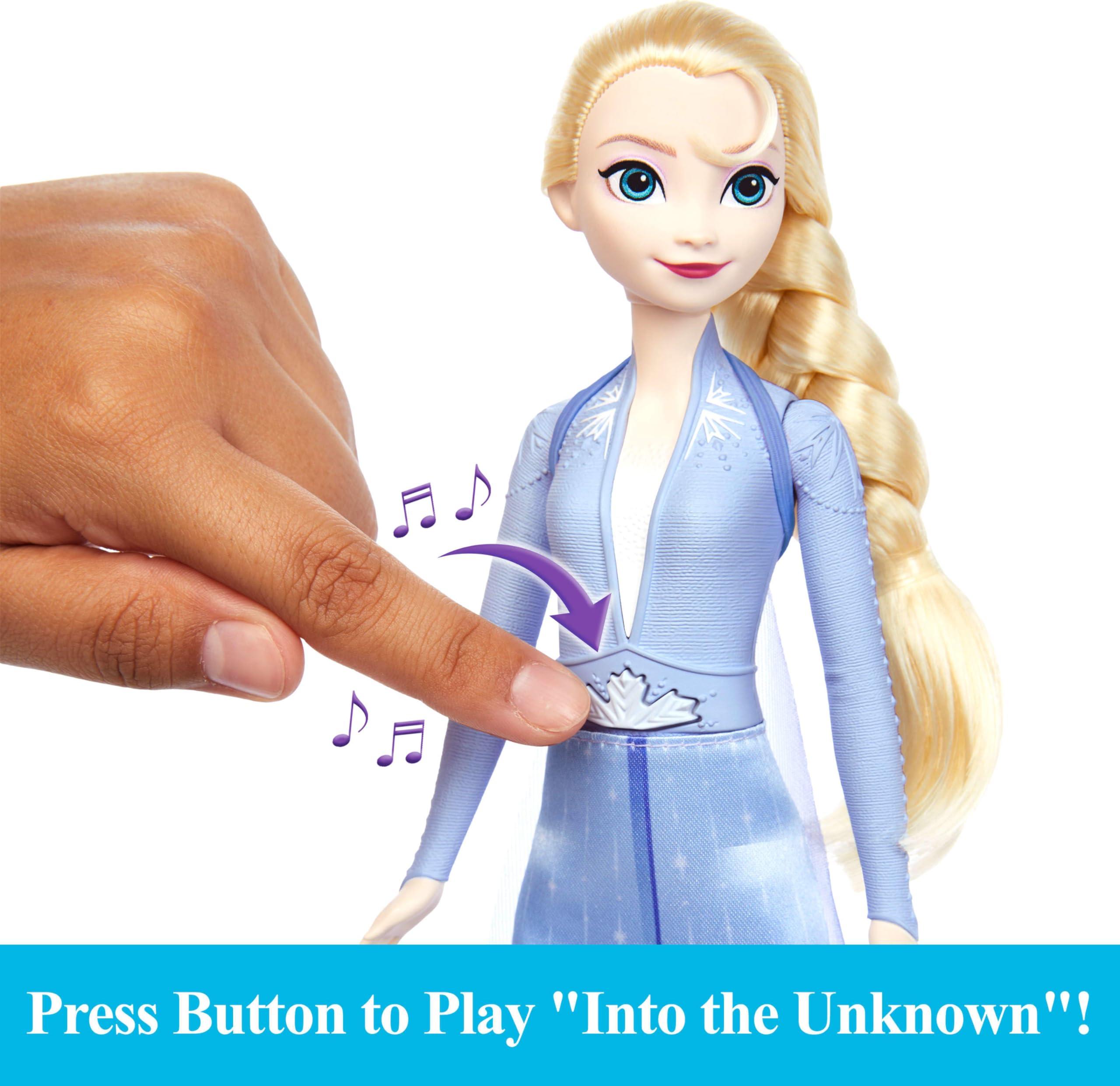 Mattel Mattel Disney Frozen Toys, Elsa Singing Adventure Fashion Doll in Signature Clothing, Sings Into the Unknown from Disney's Frozen 2 Movie