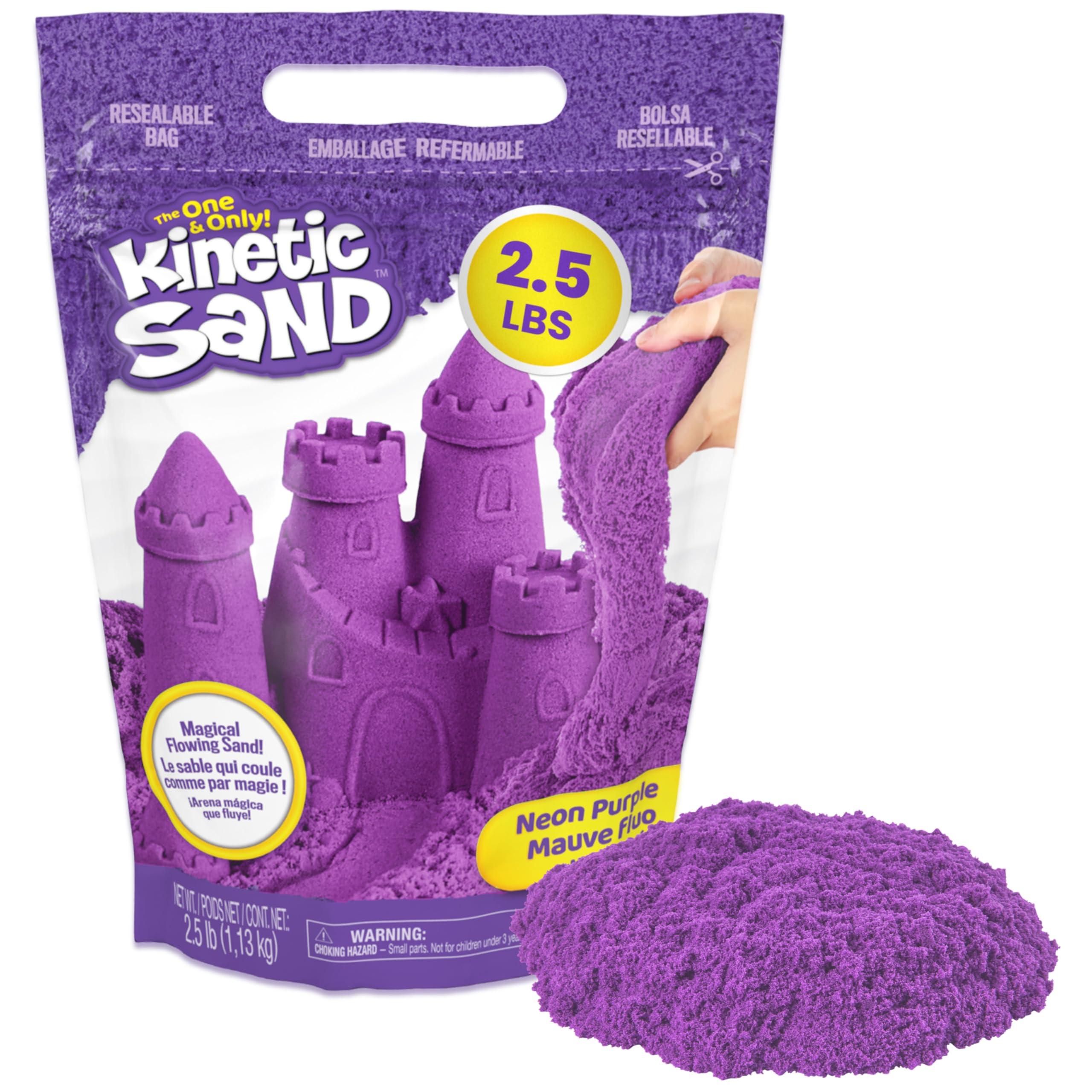 Kinetic Sand Kinetic Sand, 2.5lbs Purple Play Sand, Moldable Sensory Toys for Kids, Resealable Bag, for Ages 3 and up