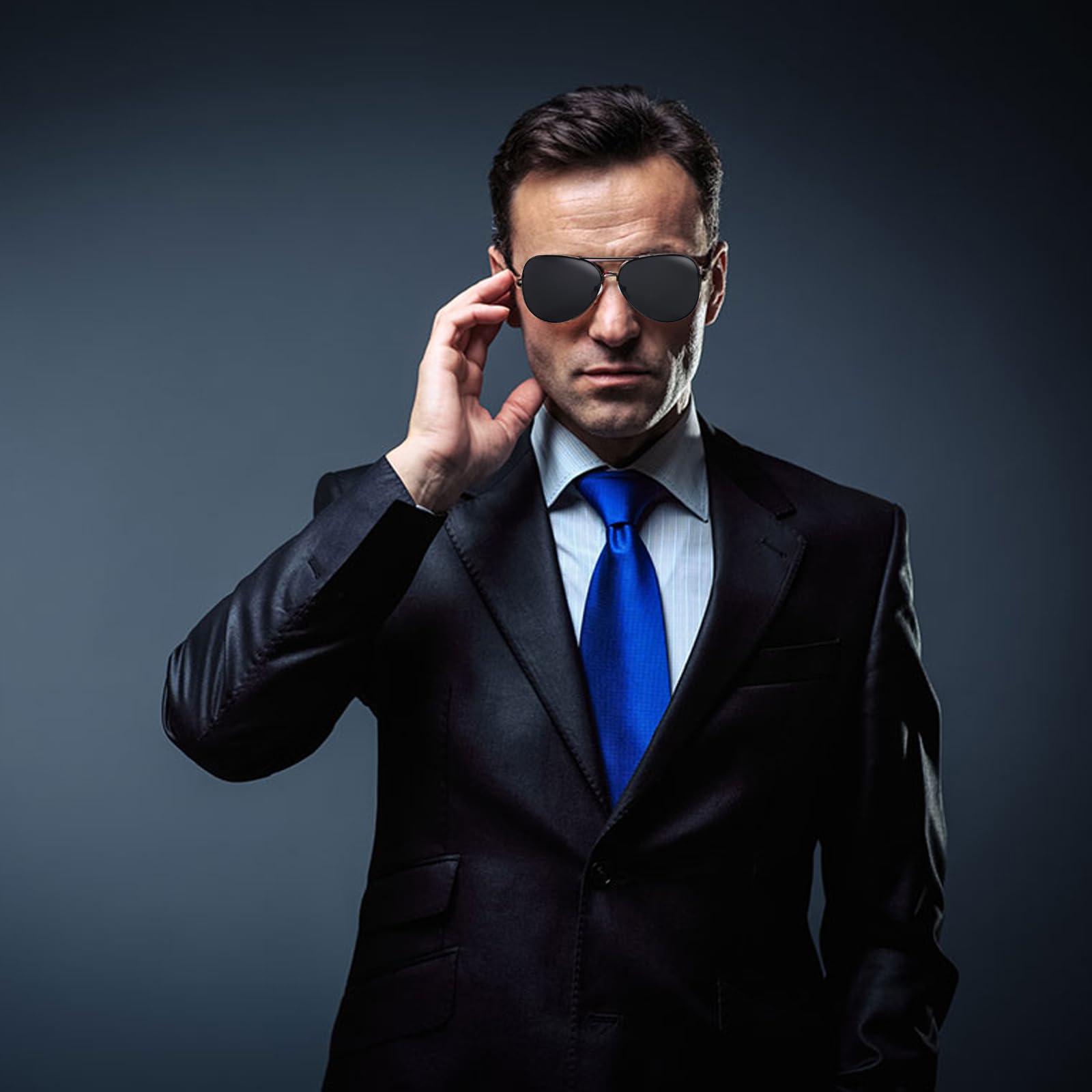 Degpum Cosplay Toy Spy Earpiece Headphones and Sunglasses,Spy Costume Men in Black Costume Accessories Fake Ear Piece and Sunglasses Secret Service Security Guard Ear Piece Costume Accessory Kit Spy Stuff