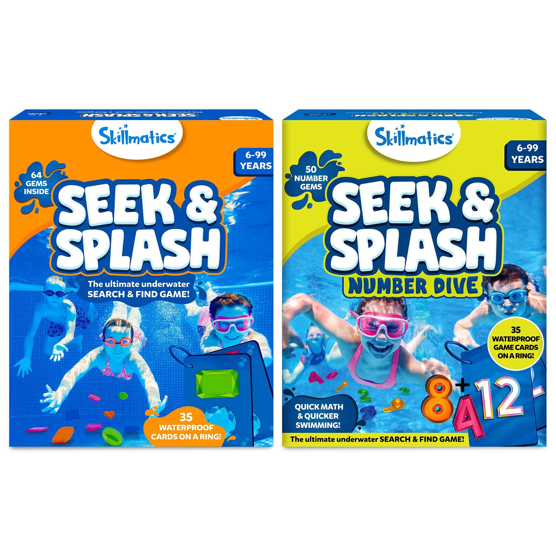 Skillmatics Skillmatics Seek & Splash & Seek & Splash Number Dive Underwater Search and Find Game, Perfect for Swimming Pool & Summer Fun for Kids, Gifts for Boys & Girls Ages 6, 7, 8, 9 & Up
