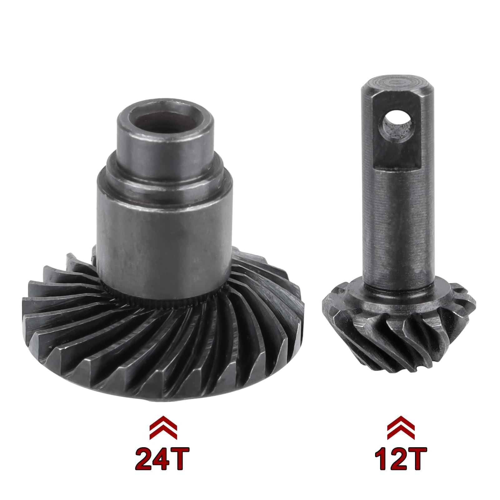 FriHobby FriHobby Steel 12T/24T Pinion Gear Differential Helical Gear Set Front Rear Axle Gears for TRX4M Bronco Defender K10 F-150 High Trail TRX4MT Upgrades 1/18 RC Crawler