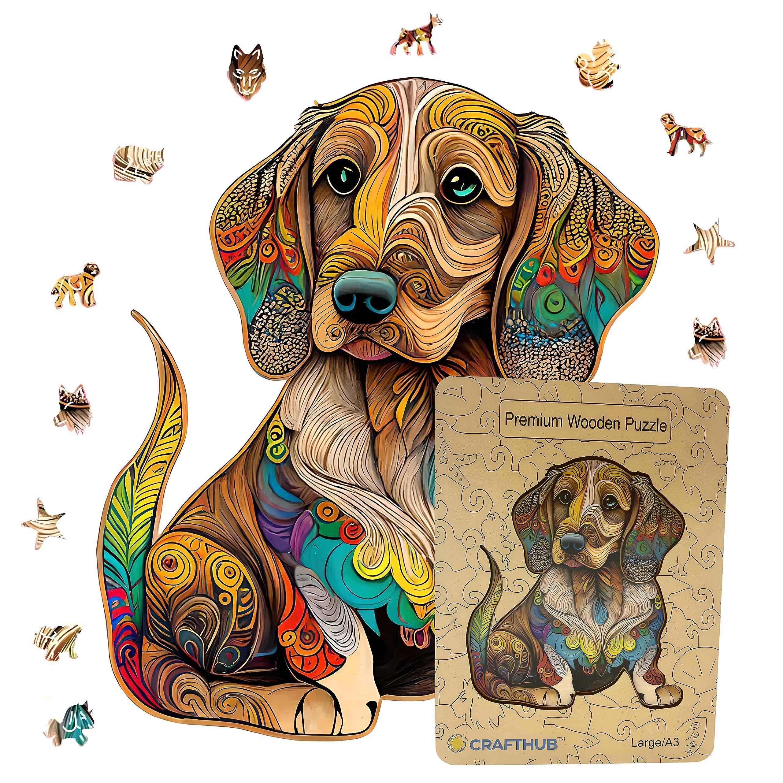 CRAFTHUB CRAFTHUB Cocker Spaniel Wooden Jigsaw Puzzle and Mounting Kit for Adults and Kids, A3 Size