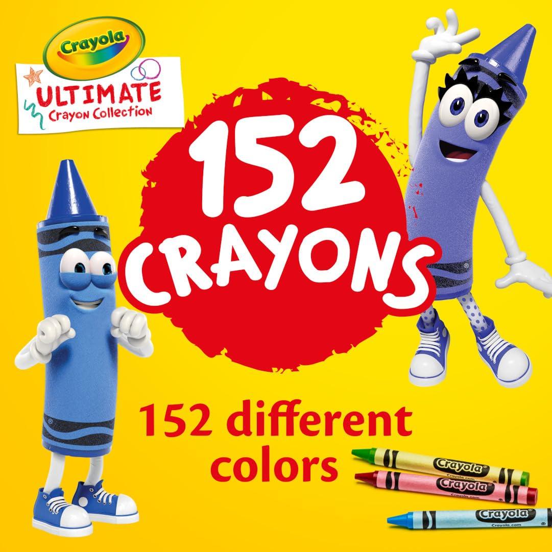 Crayola Crayola Ultimate Crayon Box Collection (152ct), Bulk Kids Crayon Caddy, Classic & Glitter Colors, Coloring Book Supplies, Gift for Kids
