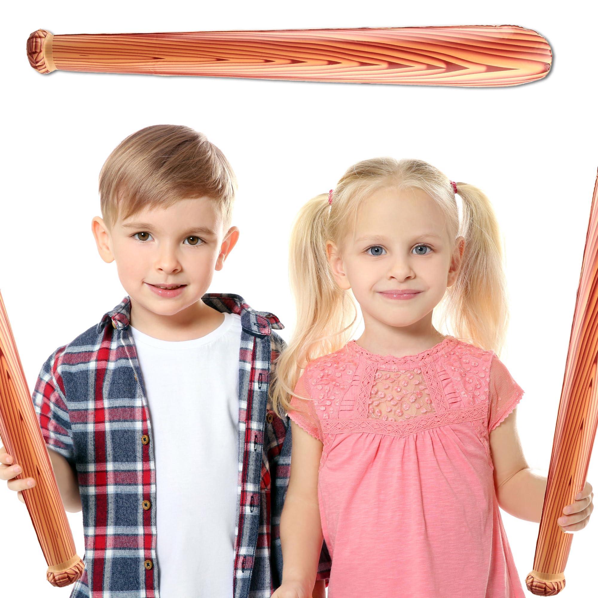 Sonarun Sonarun 40 Pack 31.5 Inch Inflatable Baseball Bat Blow up Wood Grain Baseball Bat Inflates for Carnival Birthday Pool Summer Beach Baseball Party Favors