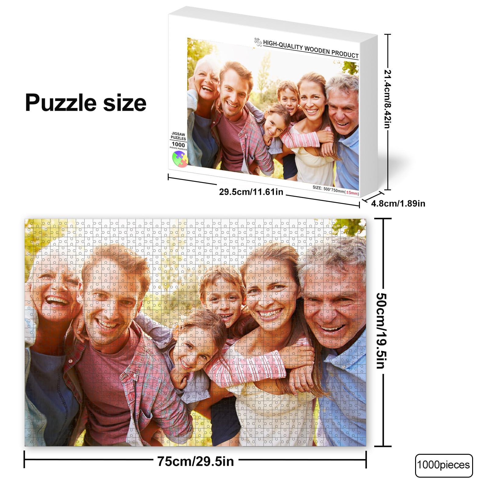 RoyAroma Make a Puzzle from a Photo, Personalized Jigsaw Puzzles 1000 Pieces, Picture Puzzle Custom for All Ages, Perfect for Christmas and Family Fun, Make Your Picture Puzzles with RoyAroma (29.5 * 19.5 in)