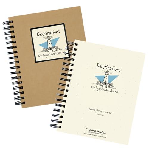 Write it Down Write it Down series by Journals Unlimited, Series Guided Journal, Destinations, My Lighthouse Journal, Full-size 7.5\"x 9\", Kraft Hard Cover, Made in USA