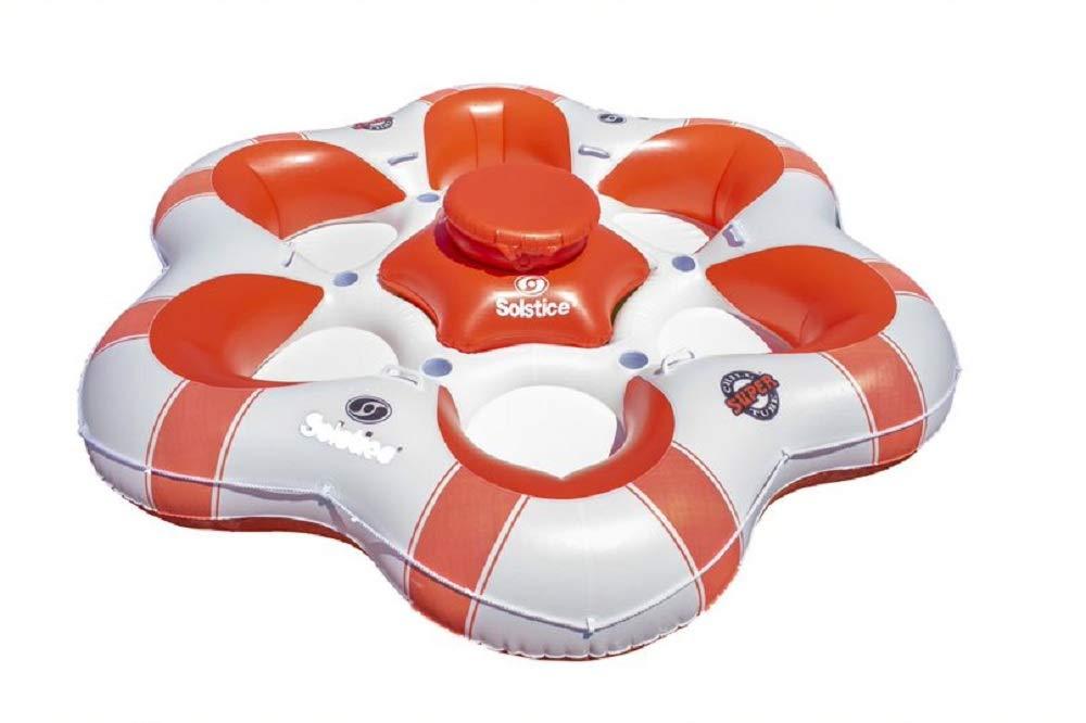 Swim Central Swim Central Super Chill 6 Person Inflatable Island Float - 99" - Orange and White