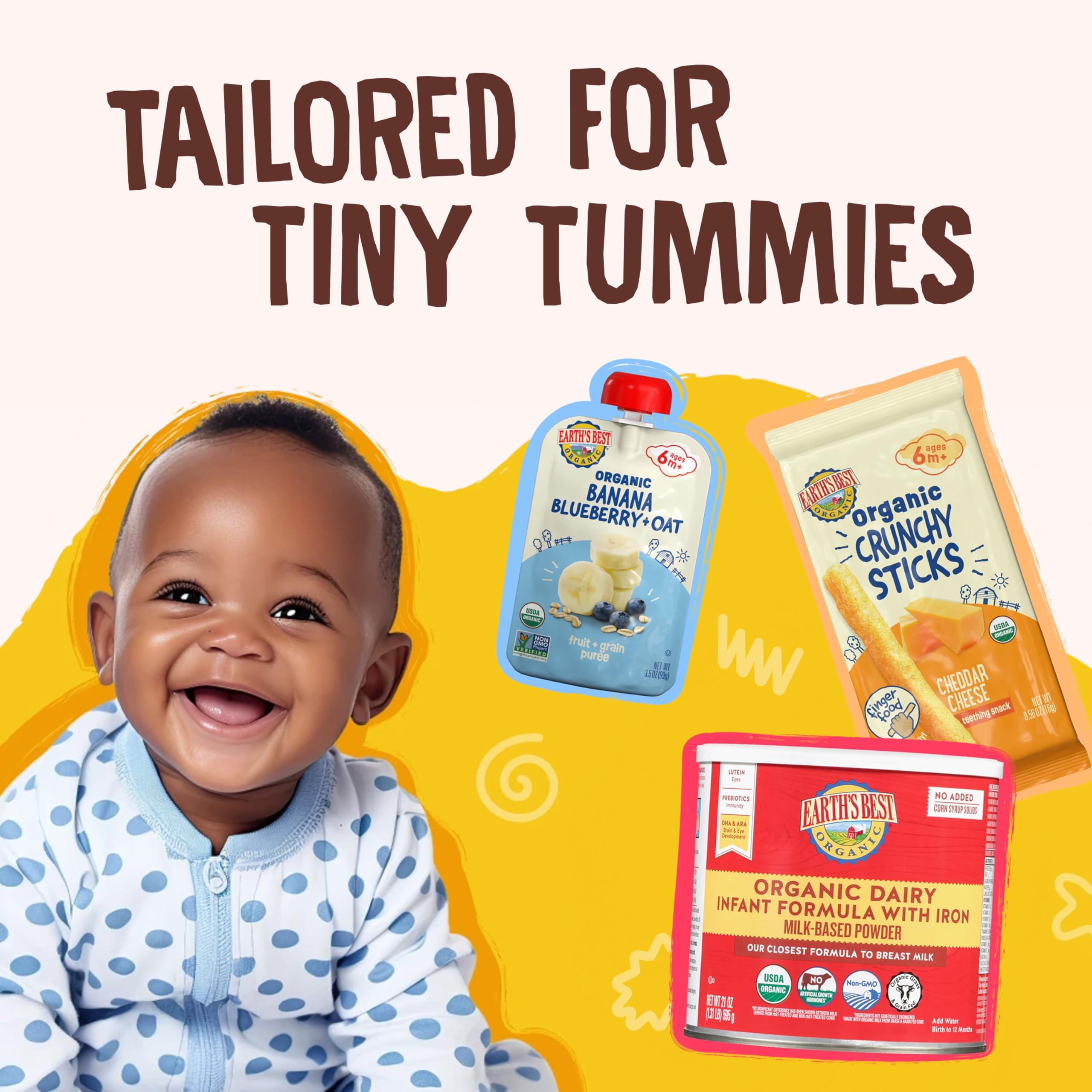 Earth's Best Earth's Best Organic Baby Food, Organic Whole Grain Oatmeal Baby Cereal, Non-GMO, Easily Digestible and Iron Fortified Baby Food, 8 oz Box (Pack of 12)