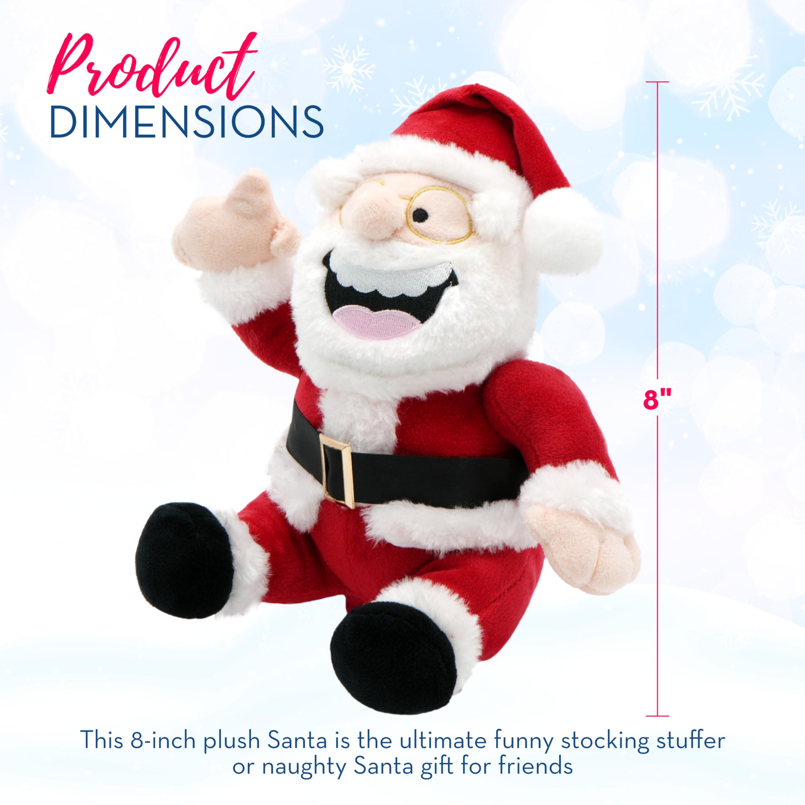 4E\'s Novelty 4E\'s Novelty Farting Santa Claus 8 Inch Talking Animated Christmas Plush Toys for Kids 8\" Funny Christmas Stuffed Animals Gag Gifts for Boys Girls Teens White Elephant Gift