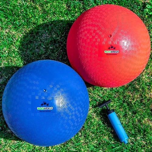 ToysOpoly ToysOpoly Playground Balls 13 Inch, 2 Variet Kickball for Kids and Adults - Bouncing Dodge Ball, Handball, Square Game for Outdoor & Indoor + Free Pump
