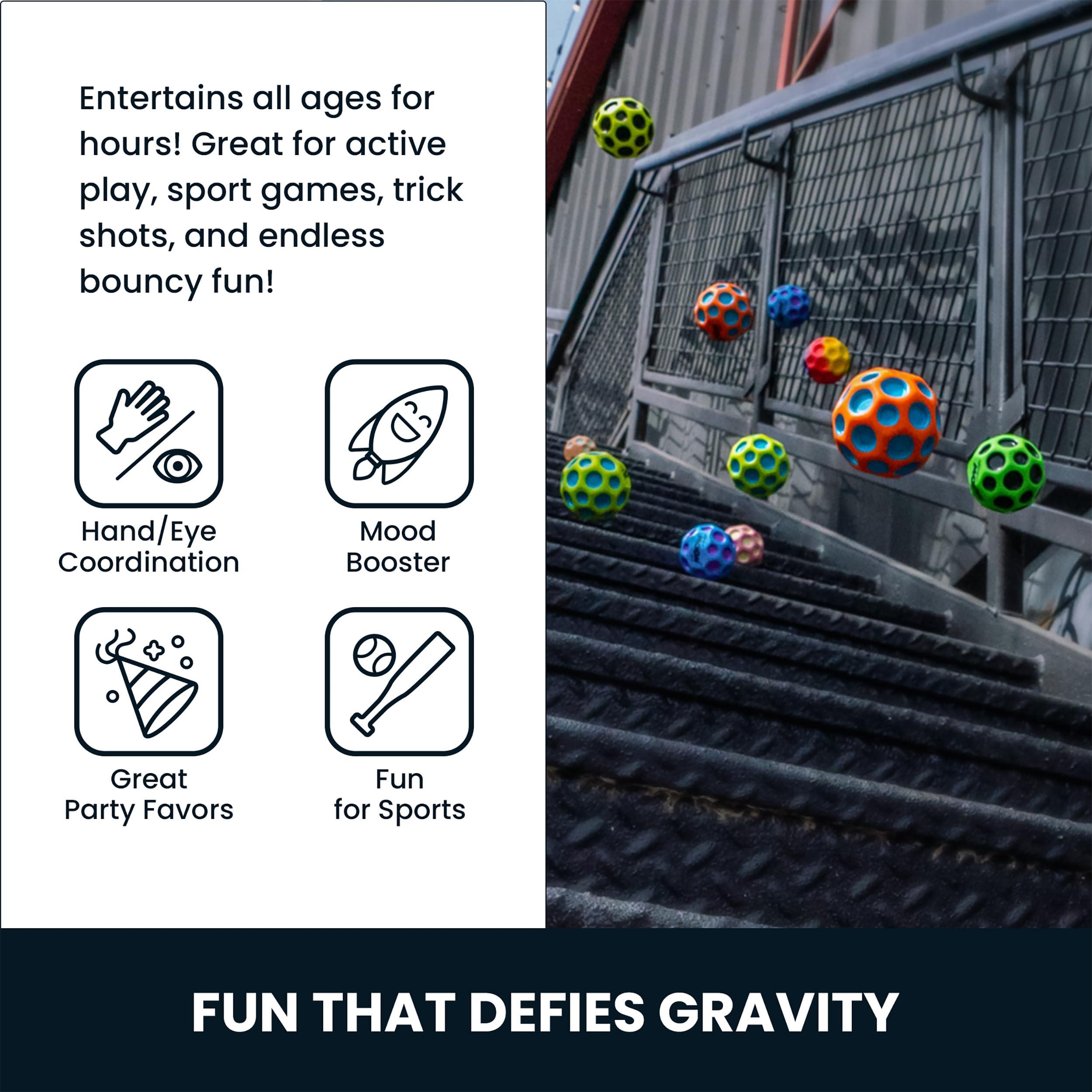 Waboba Waboba Moon Ball Gradient Hyper Bouncy Ball - All Ages Extreme Bounce and Fun - Super High Bouncing Ball Perfect for Active Play and Outdoor Games - Rainbow