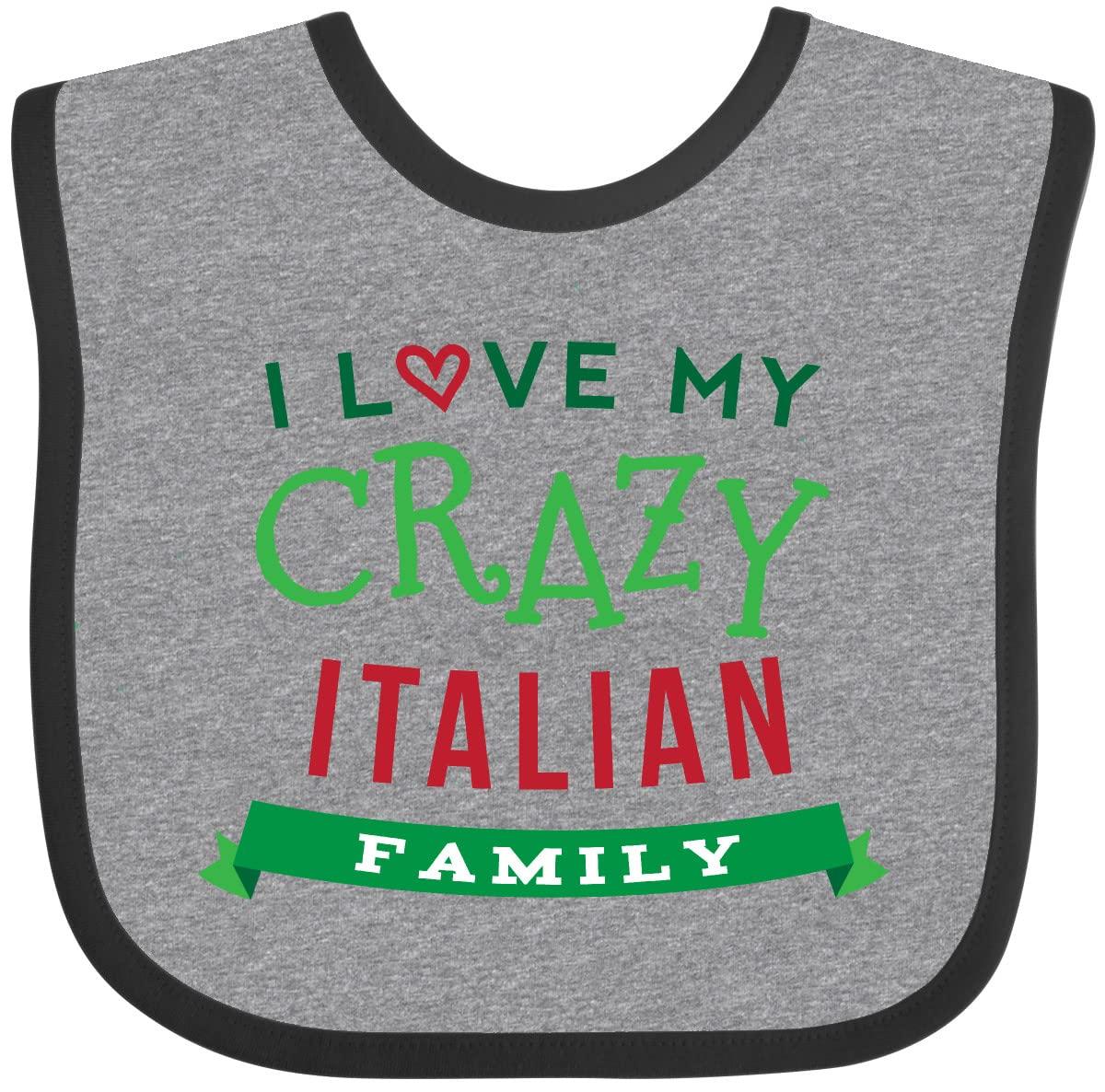 inktastic inktastic Italian Family Heritage Baby Bib Heather and Black 25760