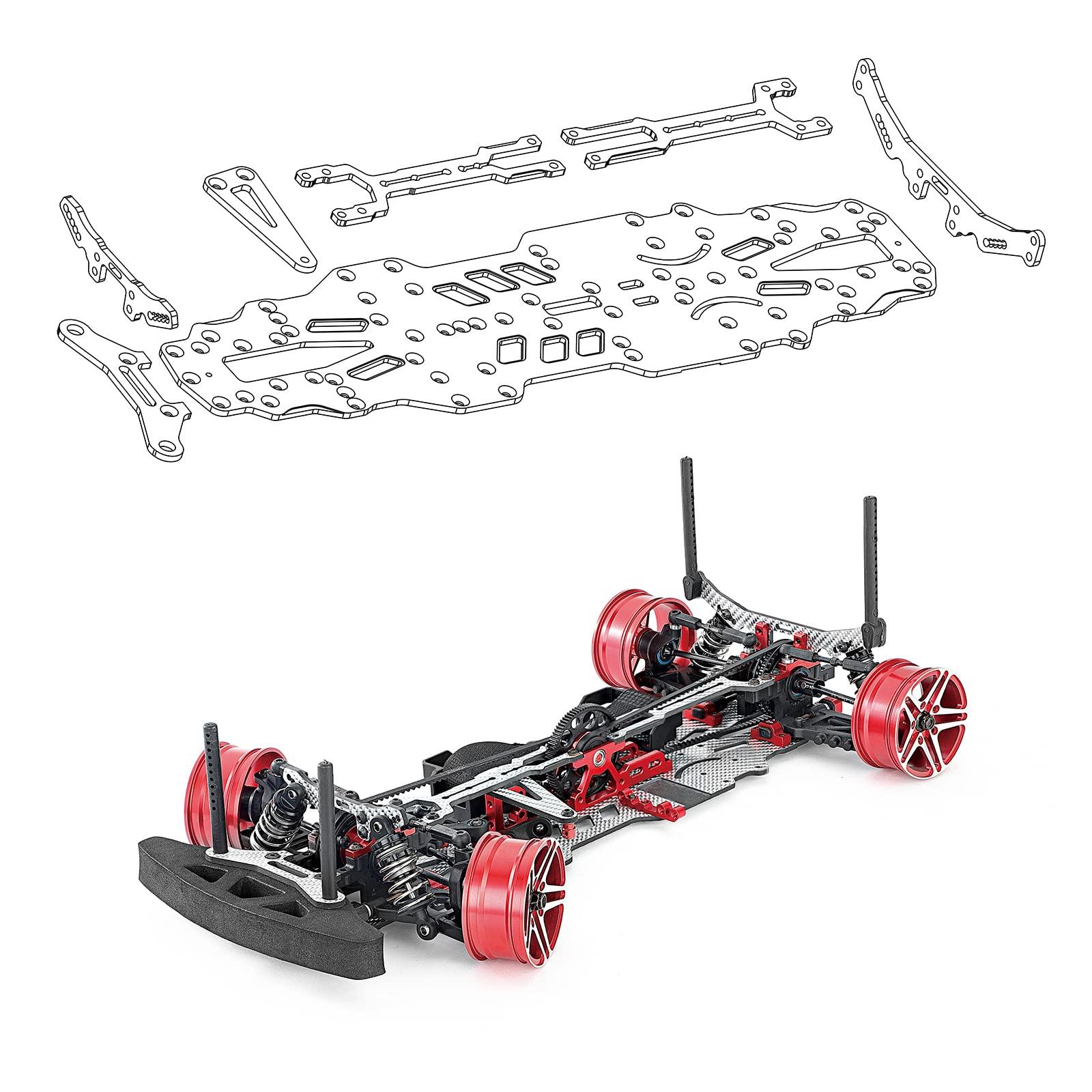 Gneric Carbon Fiber & Aluminum Upgrade Kit for for SNRC R3-G RC 1:10 Touring Car Silver SSG Version
