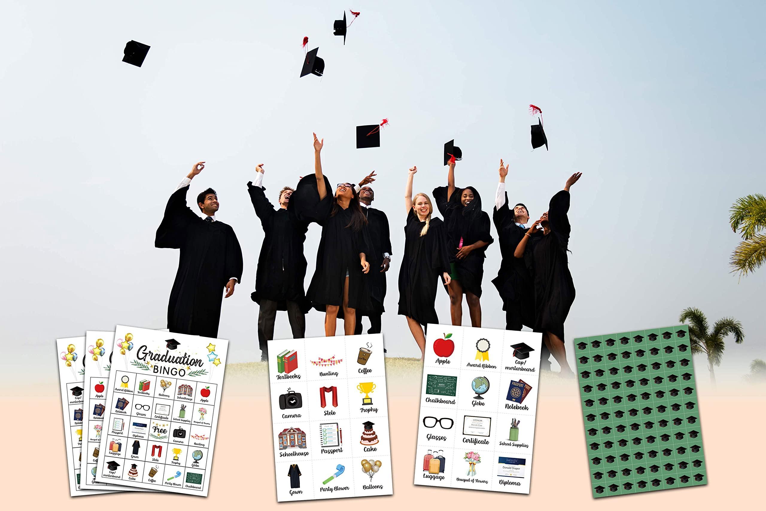 Foosproea Foosproea Graduation Bingo Cards, Graduation Game for 24 Players, Grad Party Games for Family Friends Activities, Holiday Party Favors Supplies Decorations(09)