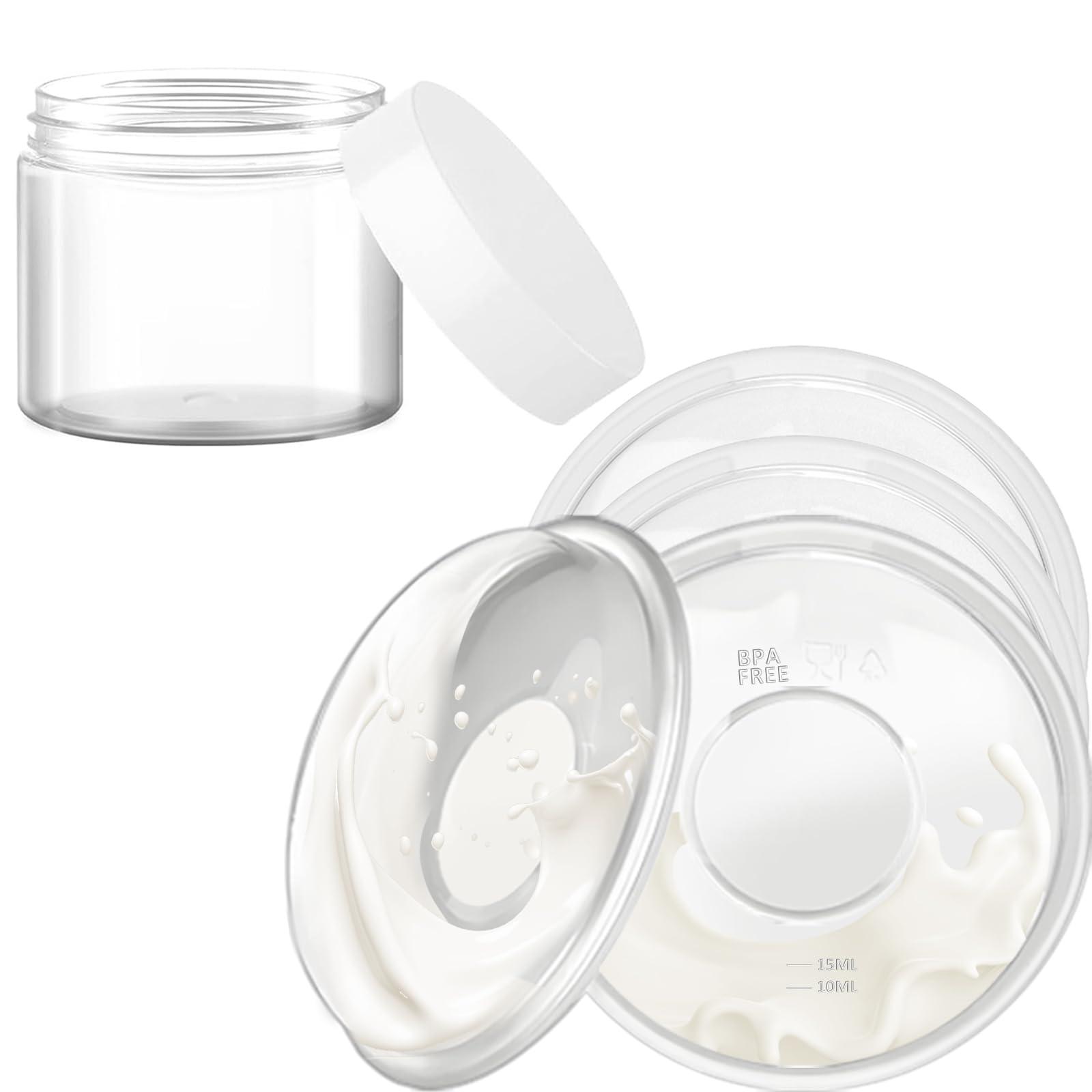 Csakri Milk Collector,4 Pack Reusable Breast Shells with Dustproof Case, Silicone Pad Milk Catcher for Sore Nipples During Milking or Breastfeeding, Collect Breastmilk Leaks for Nursing Moms