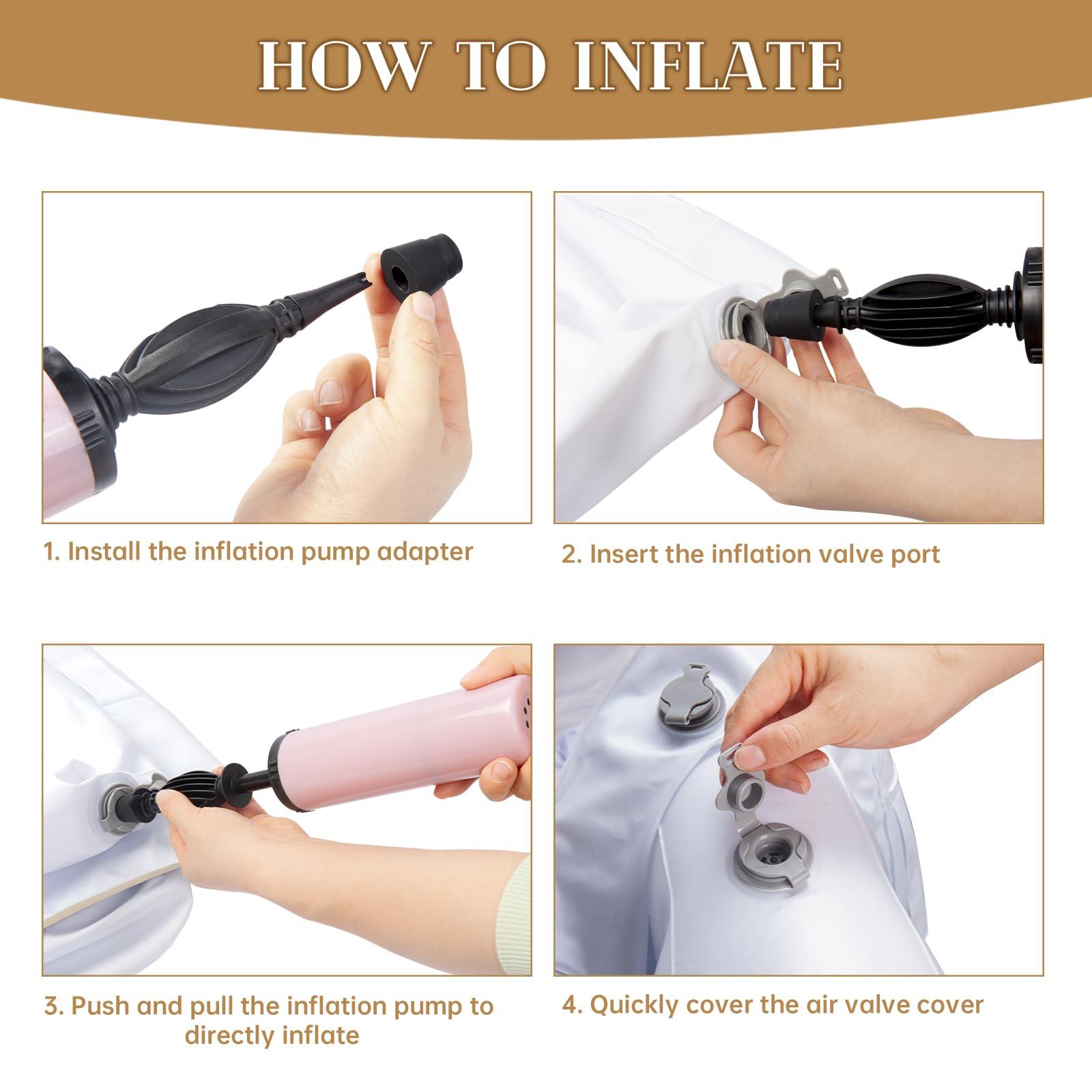 MiiDD MiiDD Inflatable Toddler Travel Bed,Airplane Bed for Toddler,Airplane Kids Bed,Kids Travel Bed,Portable Toddler Bed Travel Crib Baby Seat Extender for Kids with Handpump Travel Bag Safety Belt(Grey)