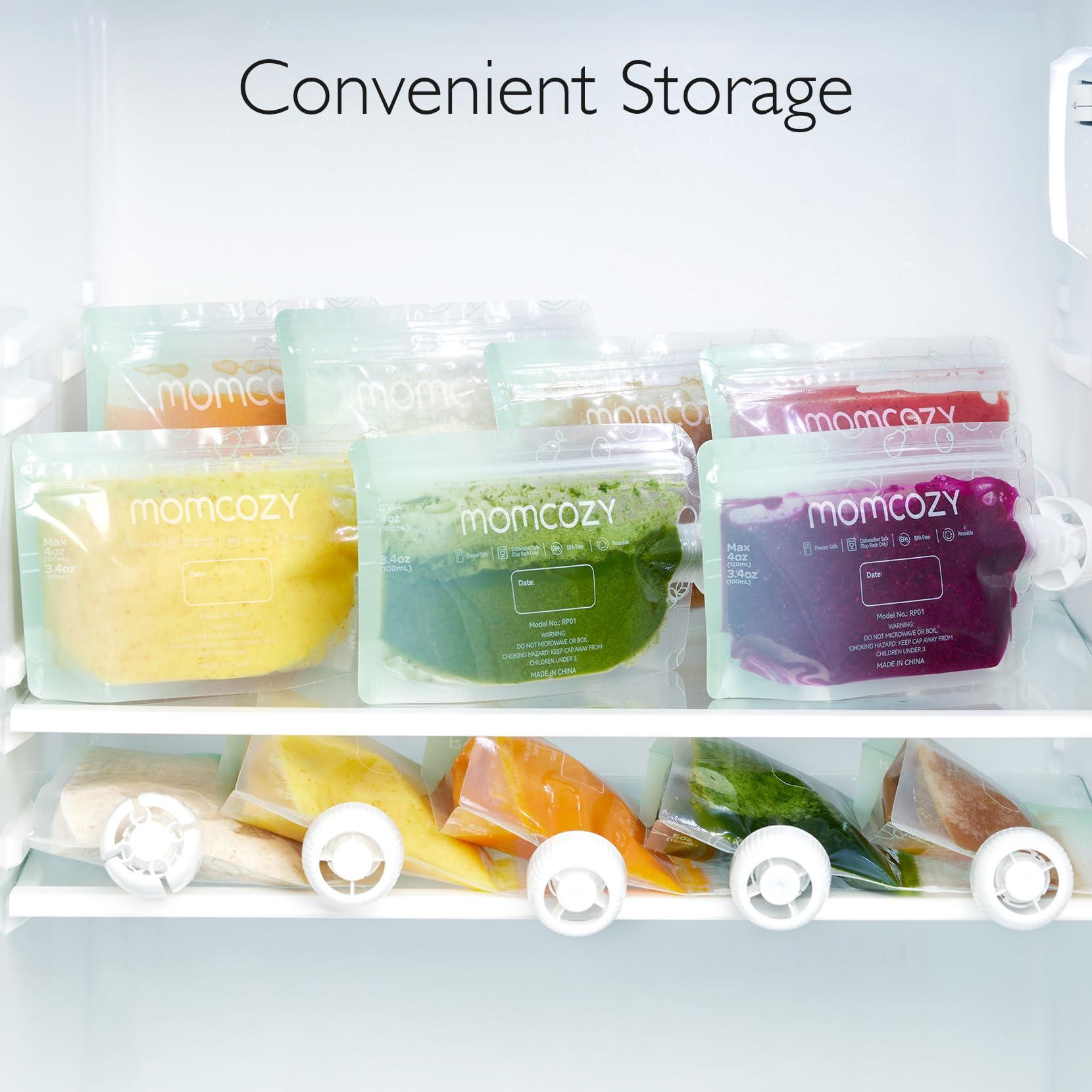 Momcozy Momcozy Reusable Baby Food Pouches for Toddlers,BPA Free Plastic,Food Safe,Freezer Safe,Refillable for Applesauce Yogurt & Puree Squeeze Pouch,10 Packs,5oz